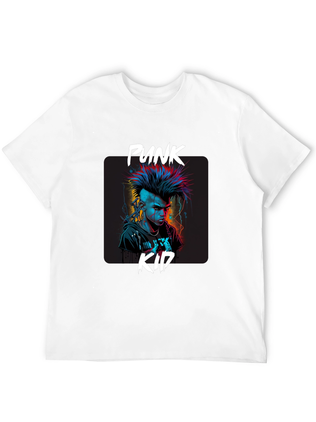 Punk Kid Graphic Tee - Edgy Black T-Shirt