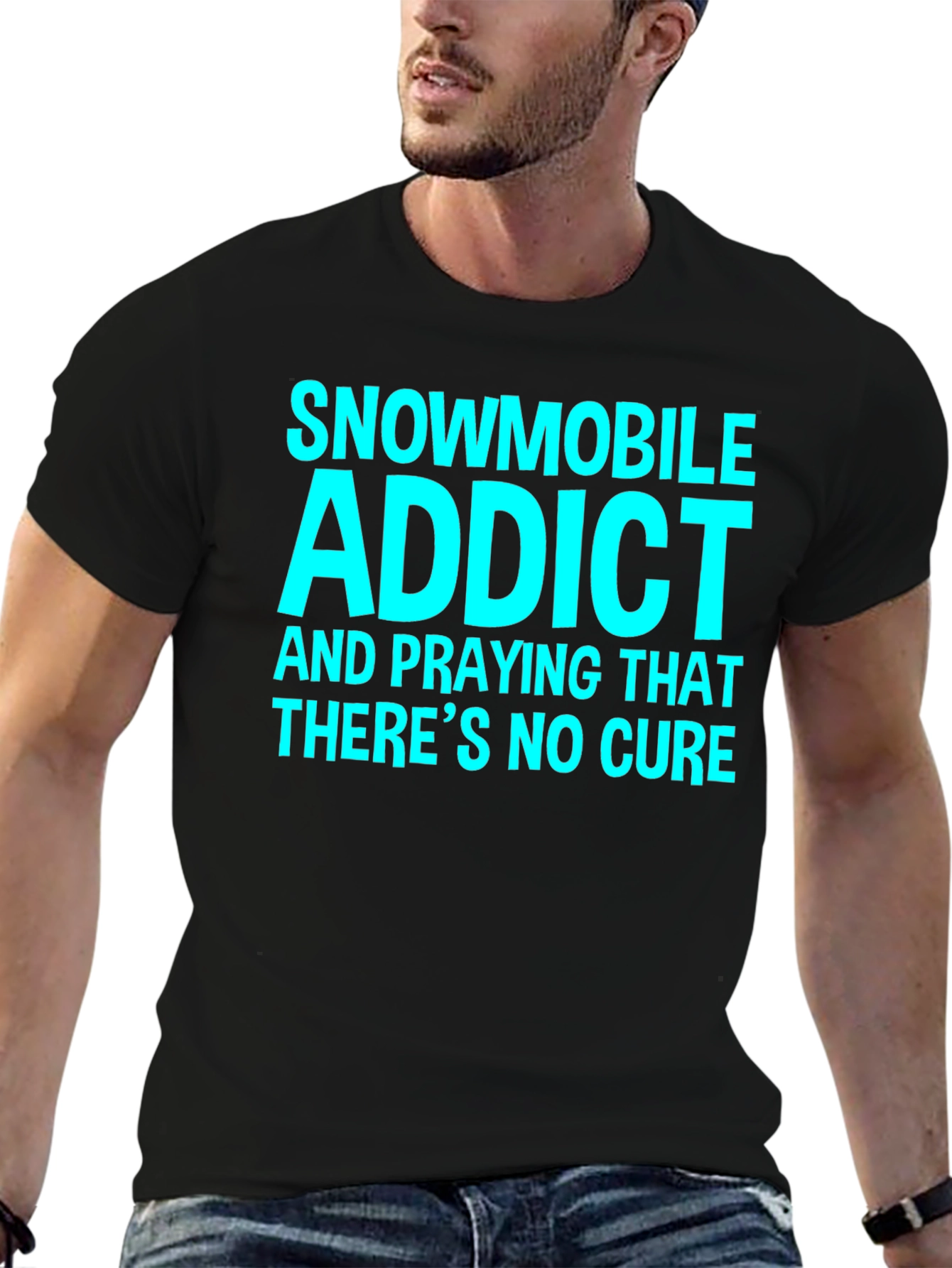 Snowmobile Addict Graphic Tee - Black