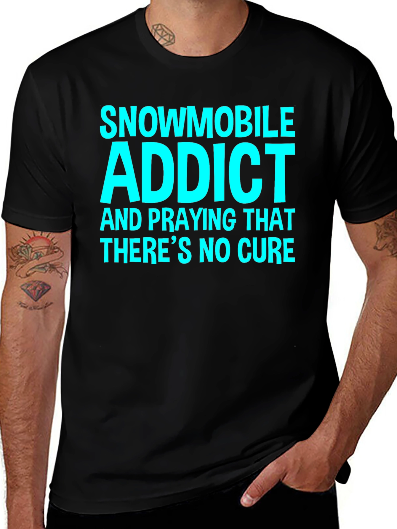 Snowmobile Addict Graphic Tee - Black