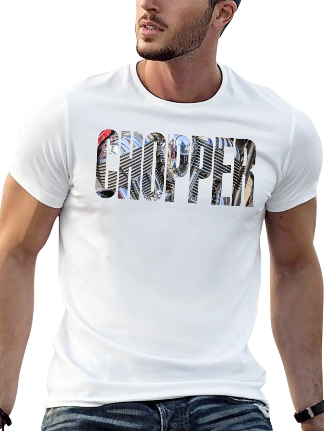 Chopper Motorcycle Engine Graphic T-Shirt