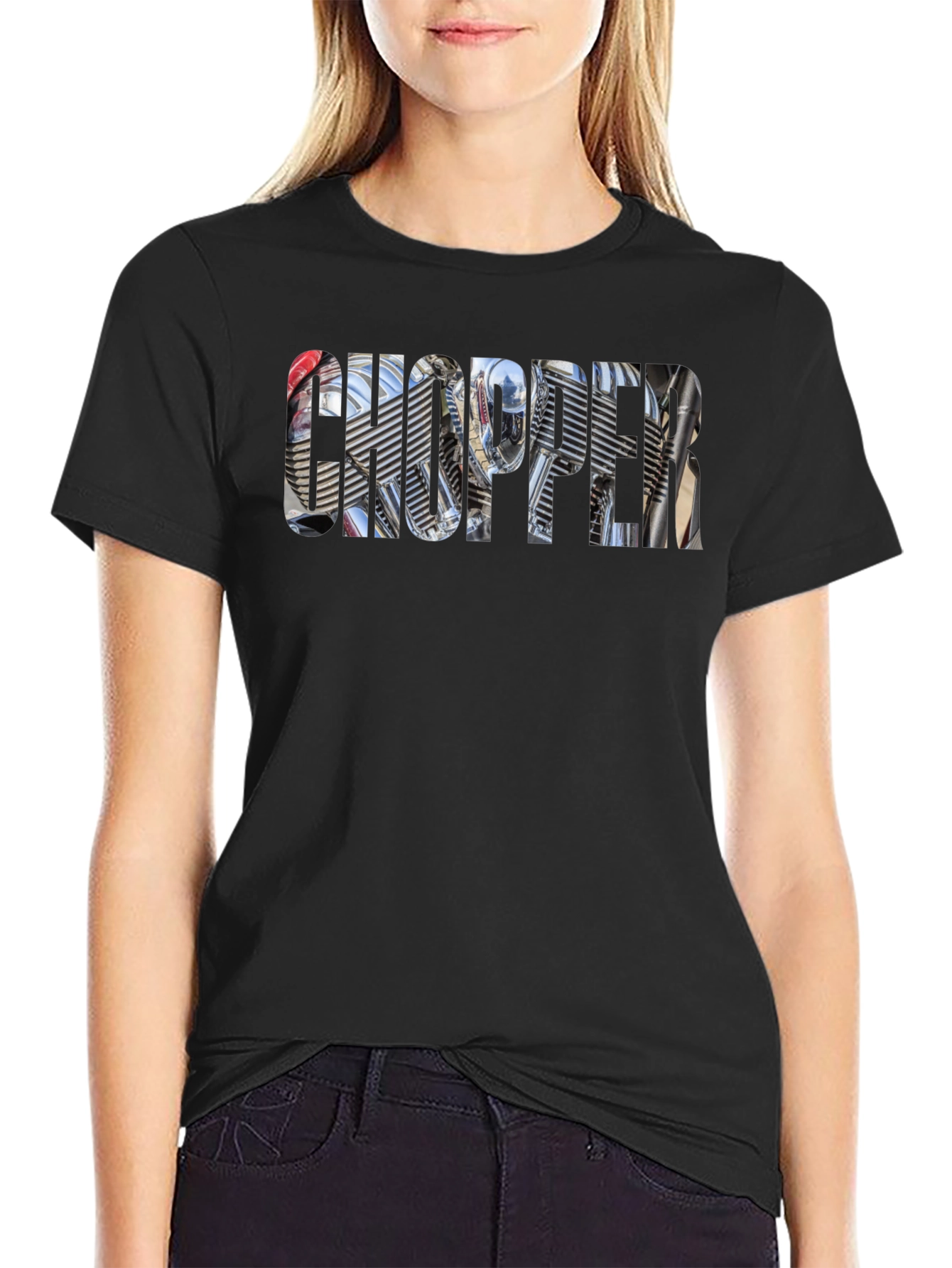 Chopper Motorcycle Engine Graphic T-Shirt