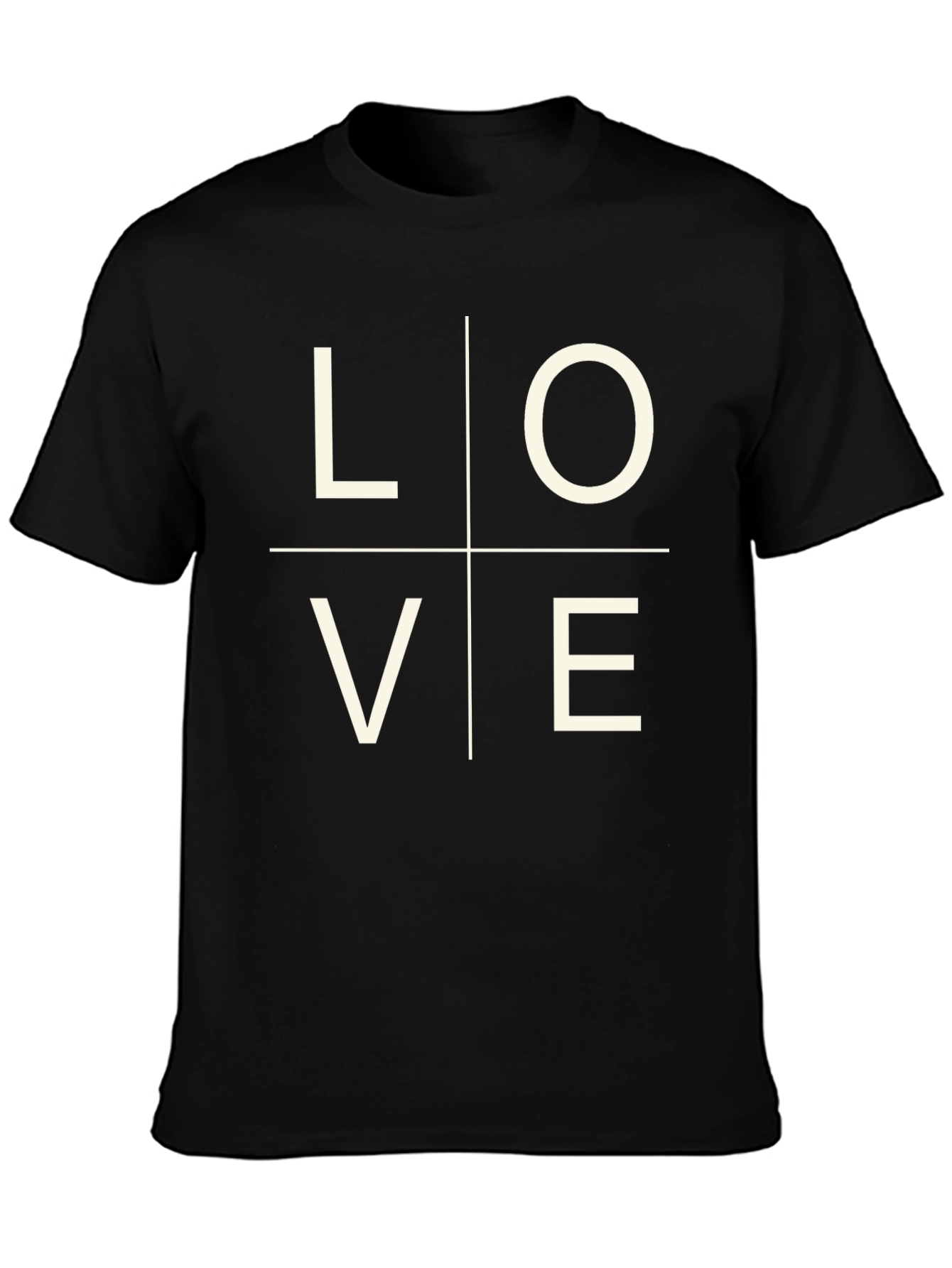 Love Grid Graphic Tee - Black Casual Shirt
