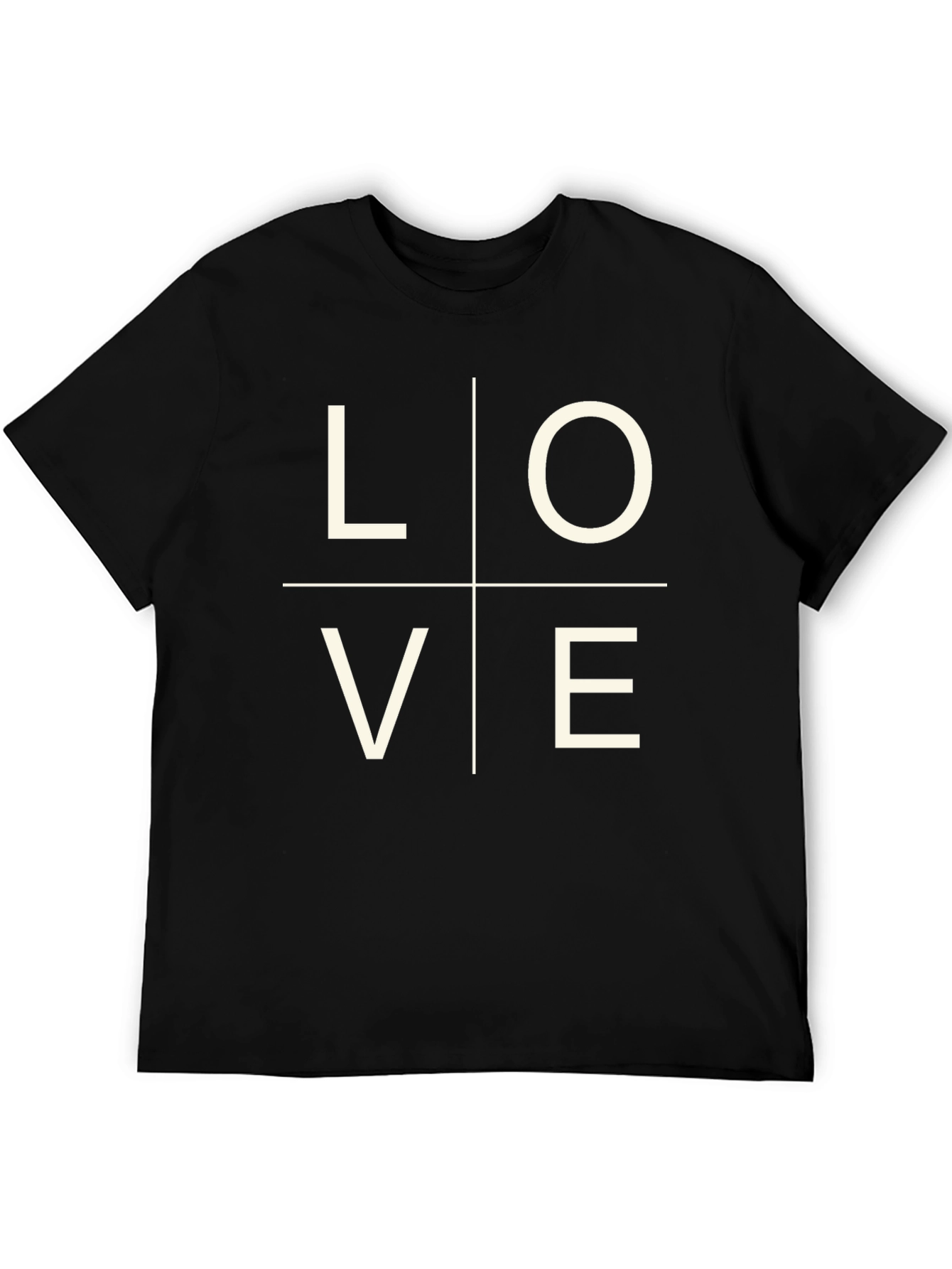 Love Grid Graphic Tee - Black Casual Shirt
