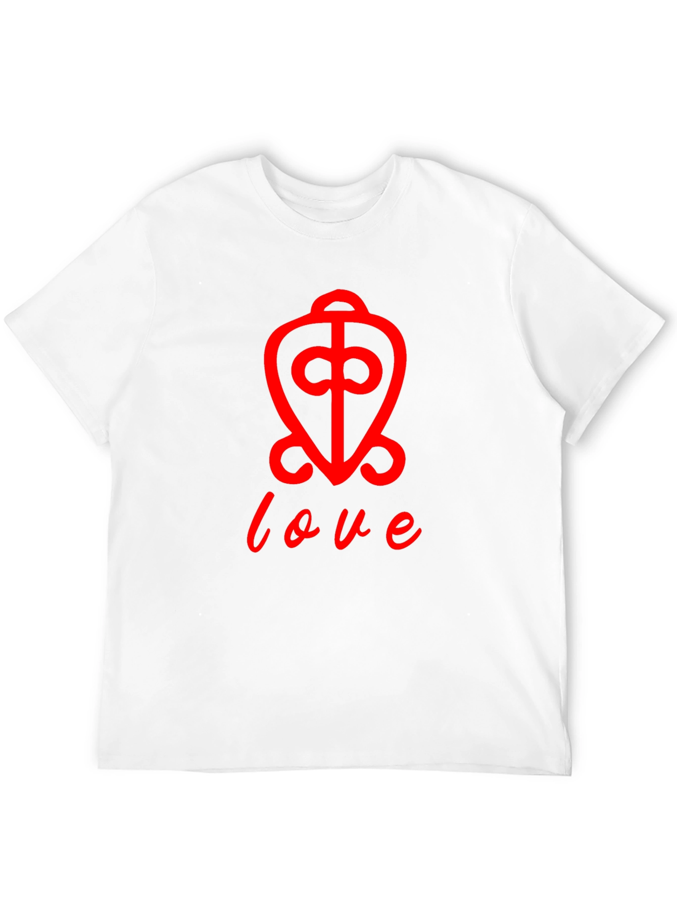 Love Symbol T-Shirt - Red Print on Black