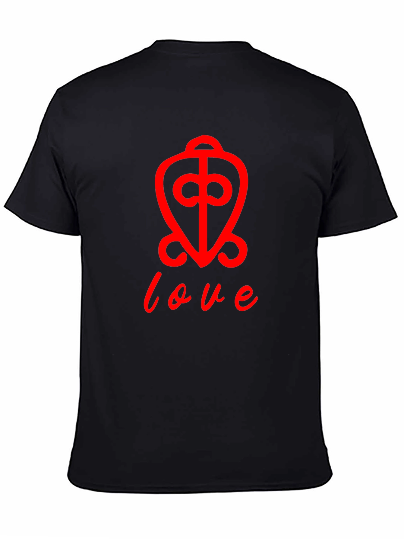 Love Symbol T-Shirt - Red Print on Black