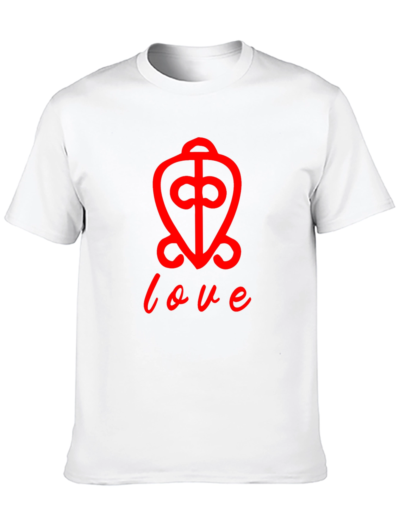 Love Symbol T-Shirt - Red Print on Black