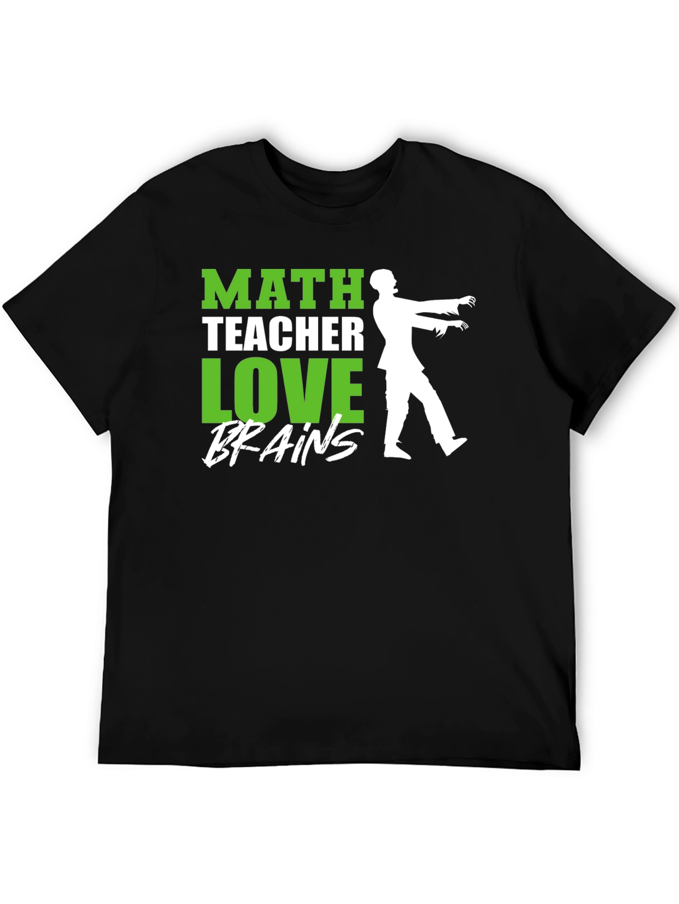 Math Teacher Zombie Brains Graphic T-Shirt