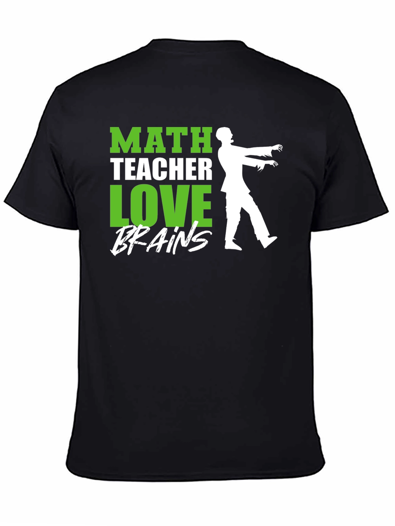 Math Teacher Zombie Brains Graphic T-Shirt