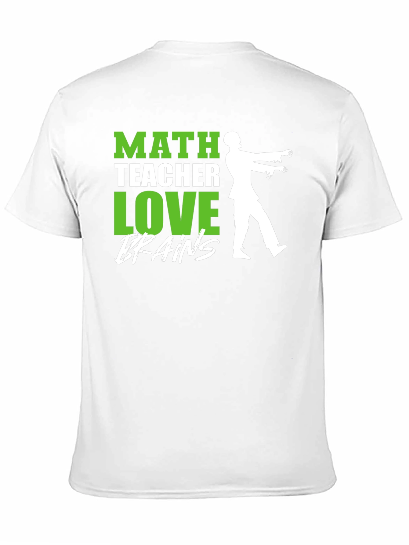 Math Teacher Zombie Brains Graphic T-Shirt