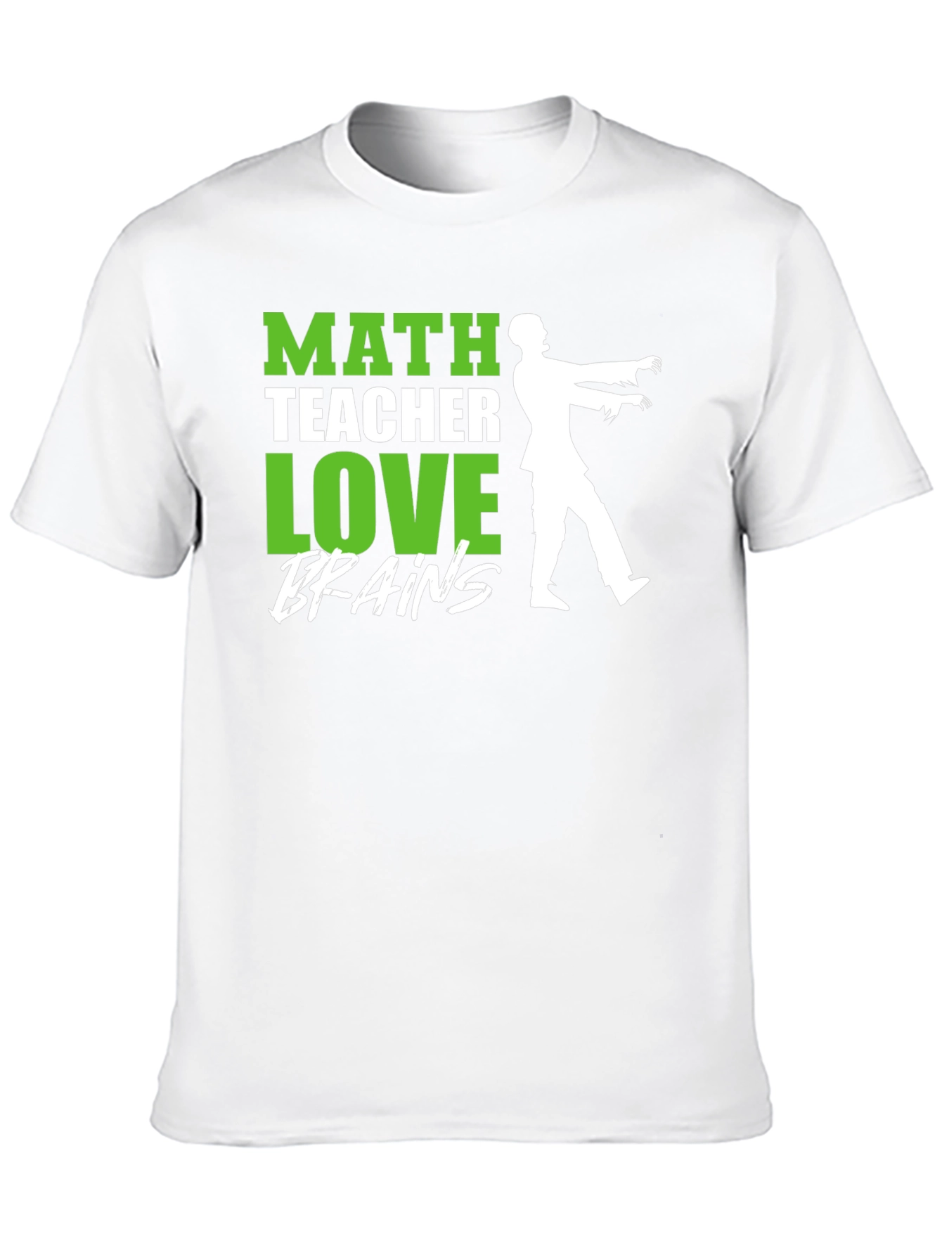 Math Teacher Zombie Brains Graphic T-Shirt