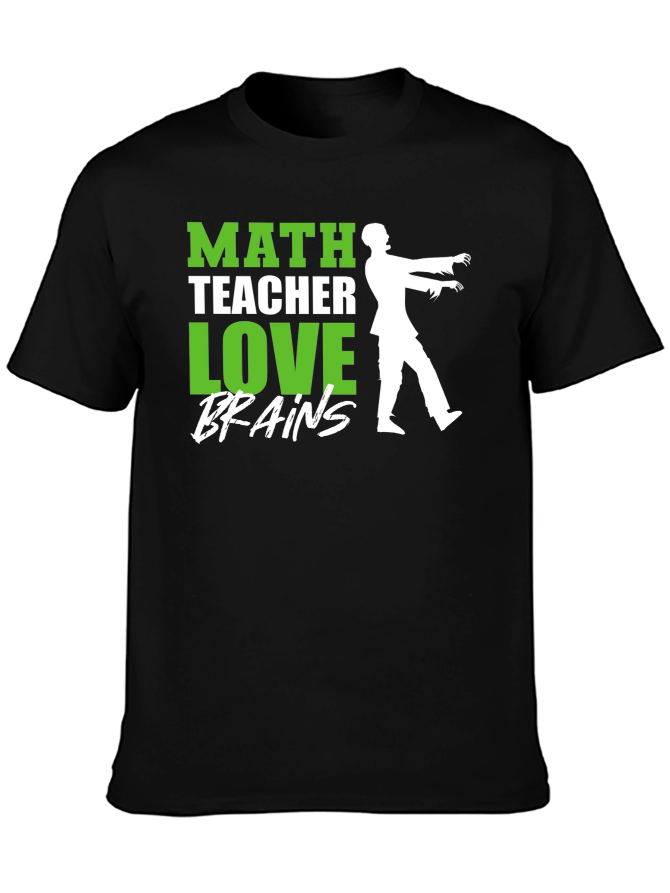 Math Teacher Zombie Brains Graphic T-Shirt