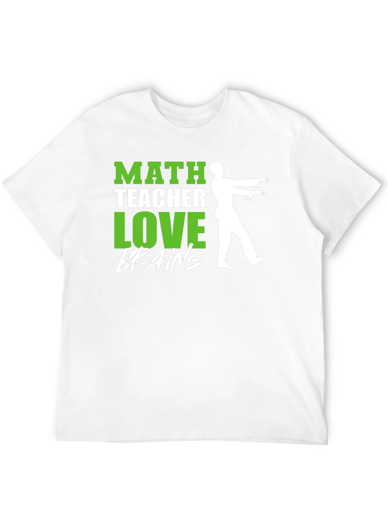 Math Teacher Zombie Brains Graphic T-Shirt