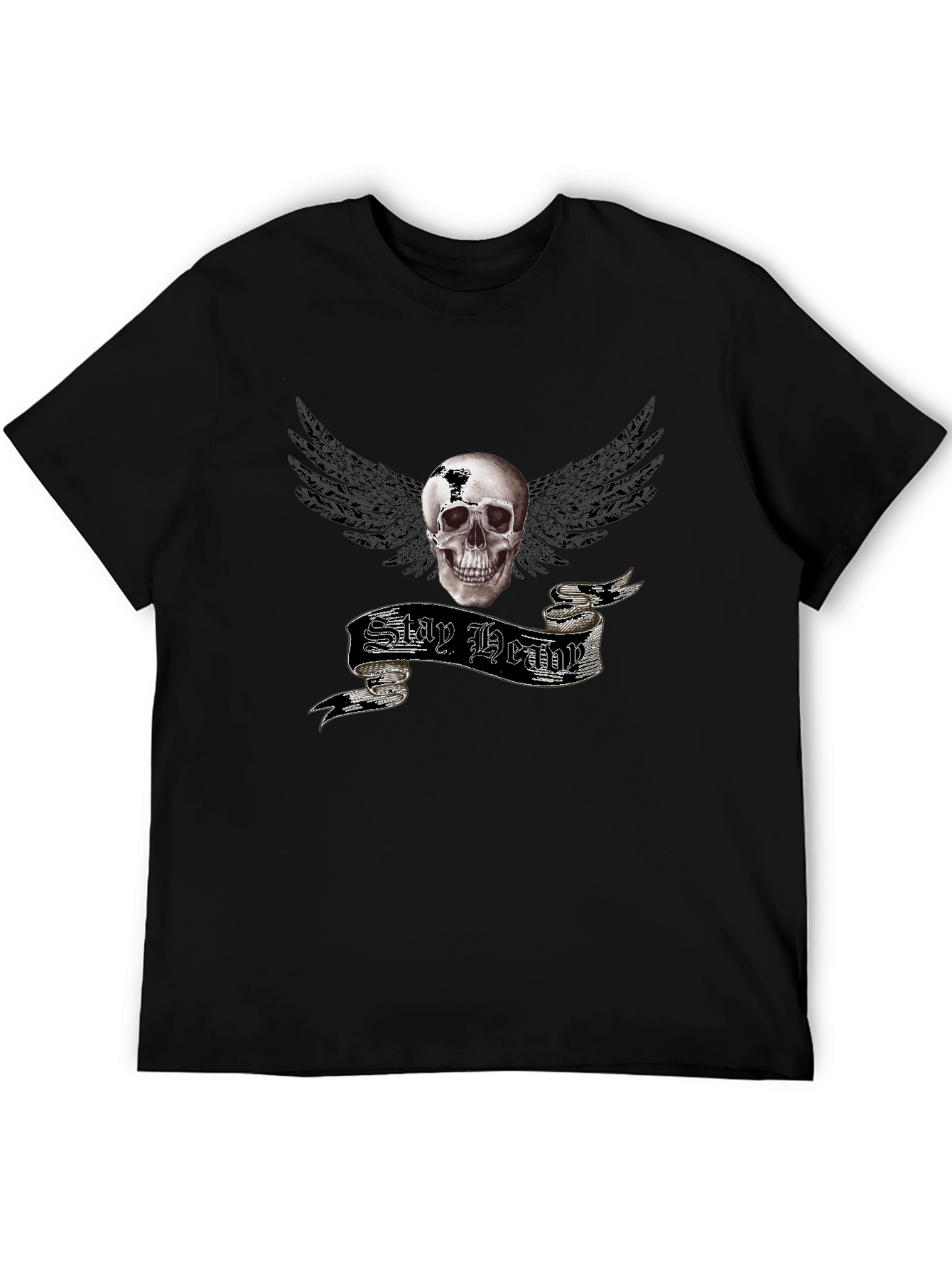 Stay Heavy Skull Winged Graphic Tee
