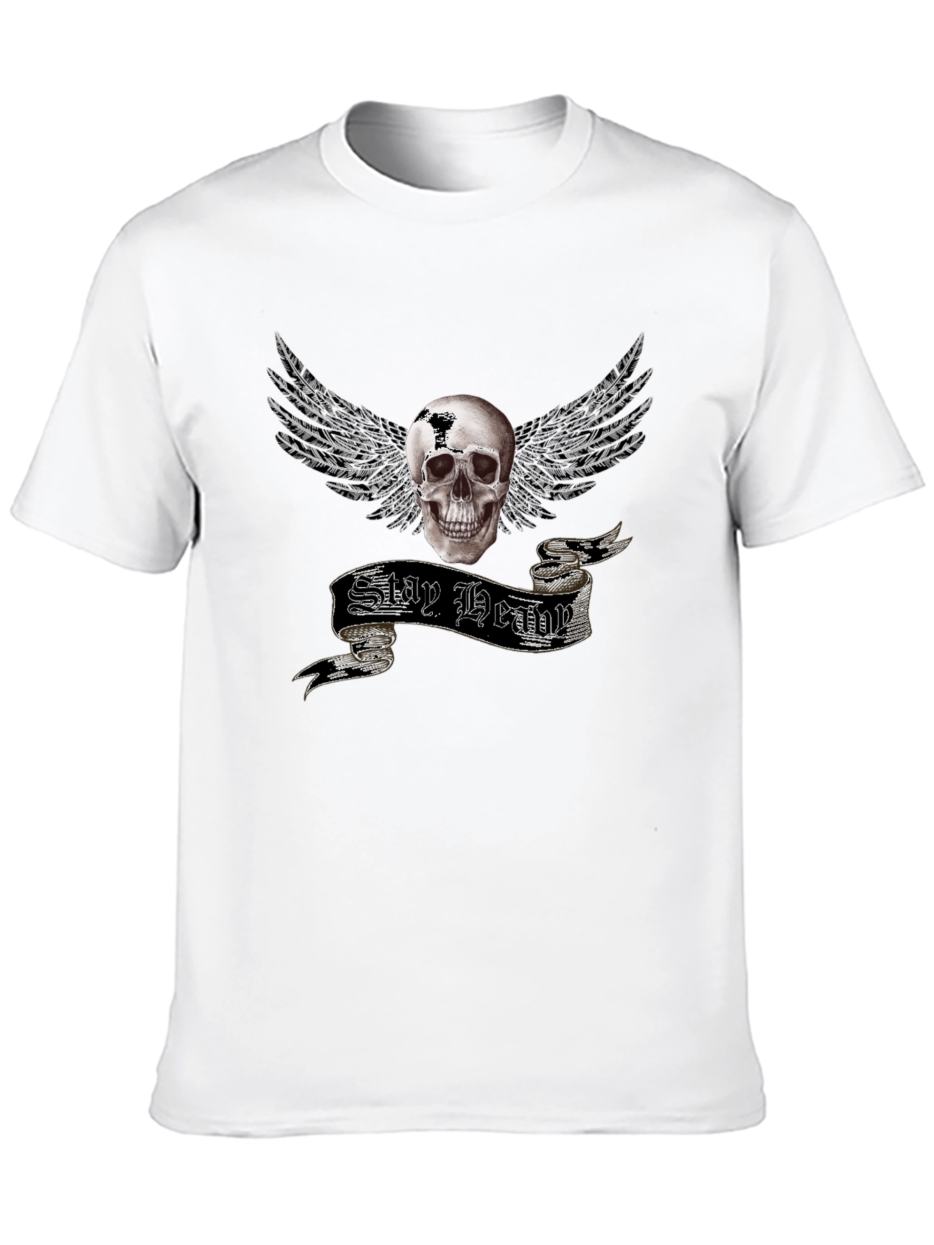 Stay Heavy Skull Winged Graphic Tee