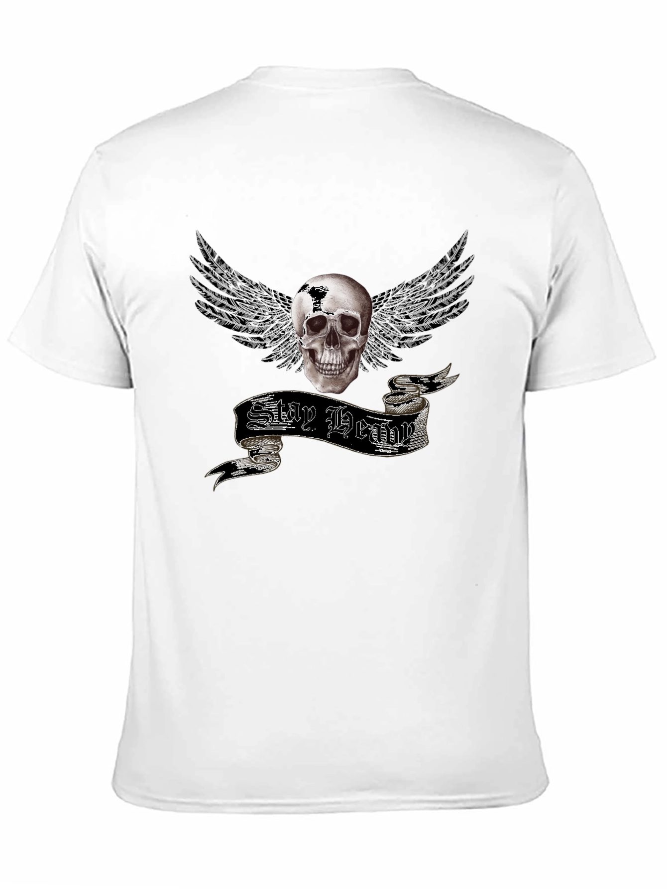Stay Heavy Skull Winged Graphic Tee