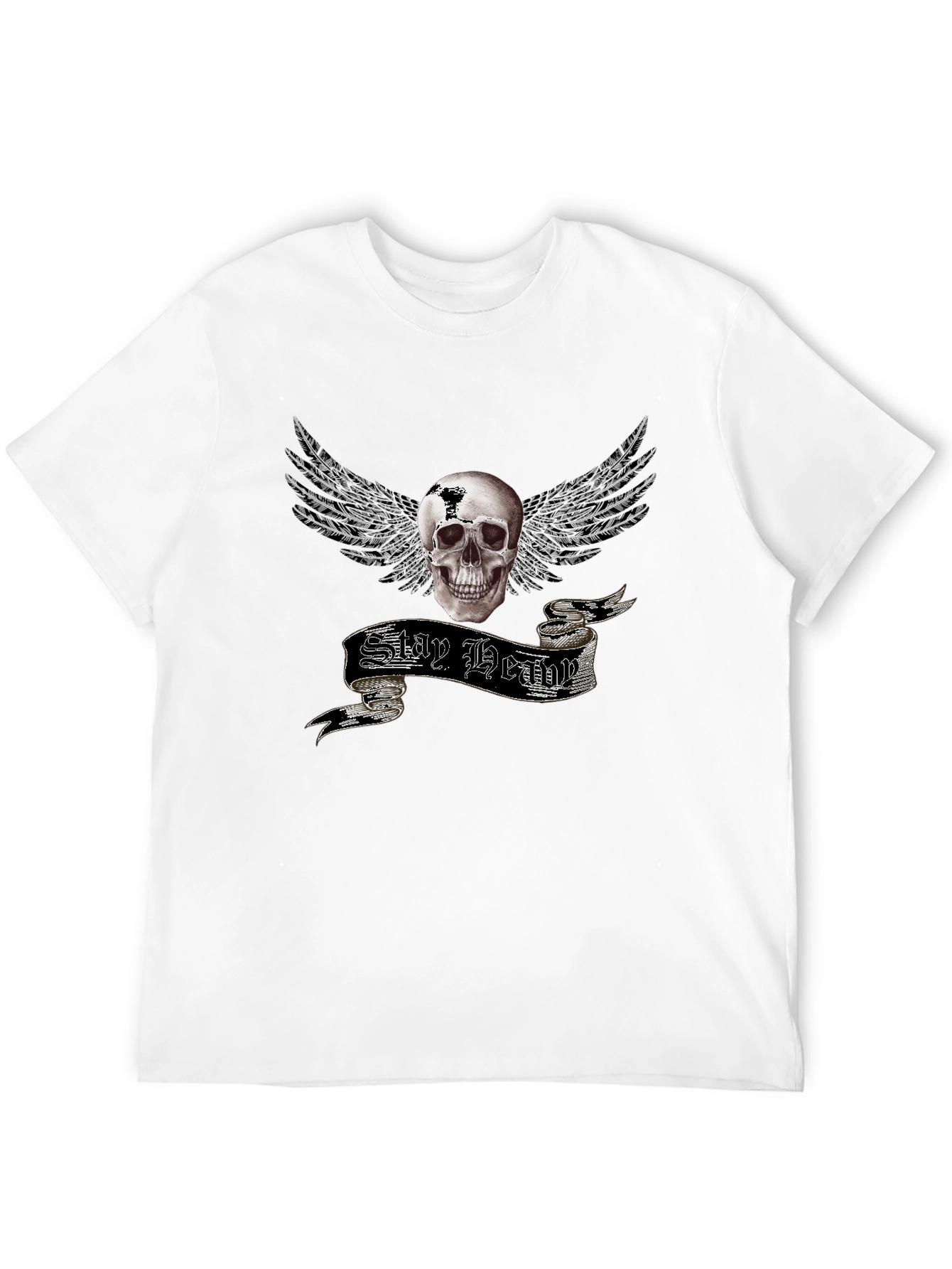 Stay Heavy Skull Winged Graphic Tee