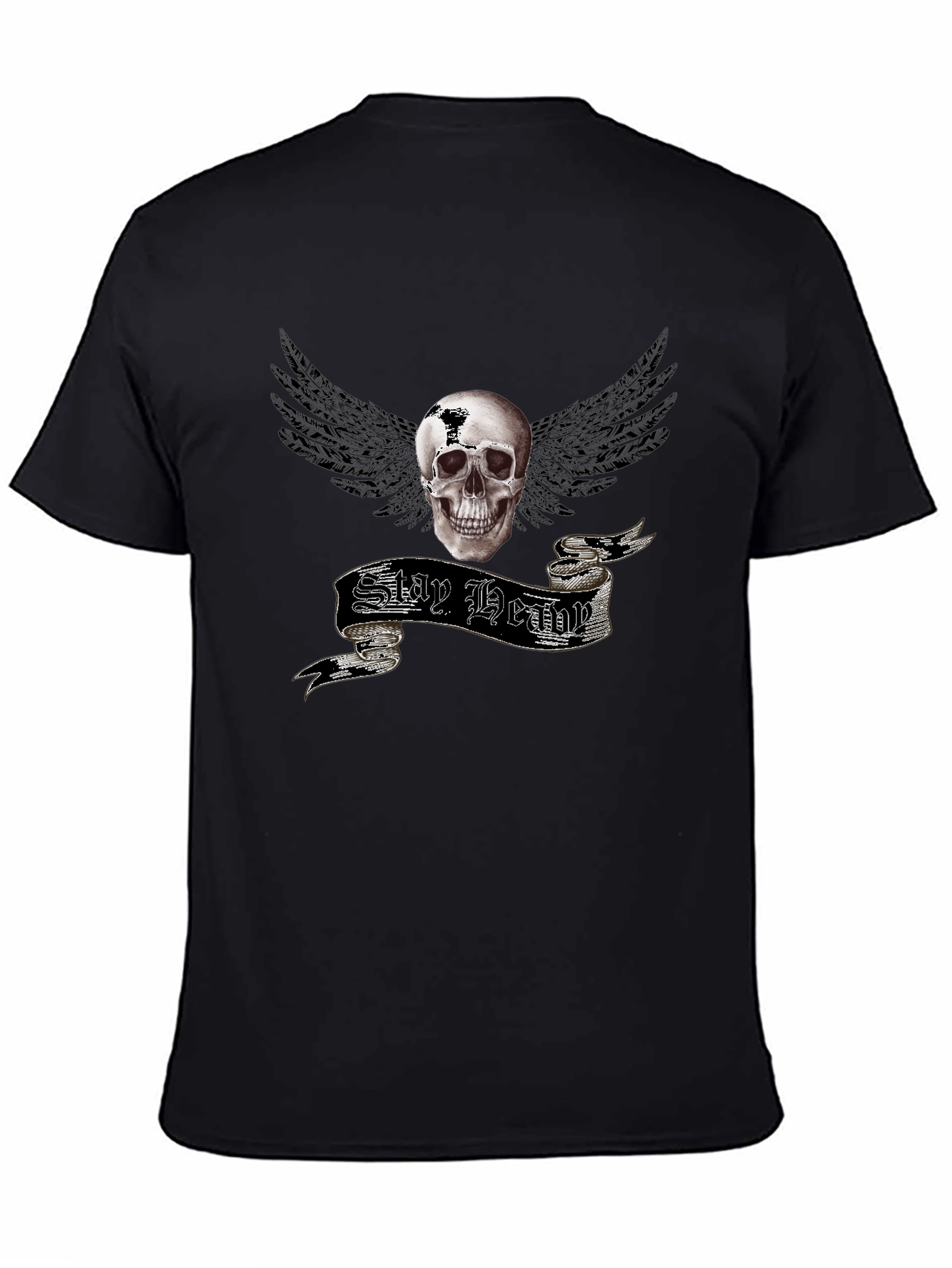 Stay Heavy Skull Winged Graphic Tee