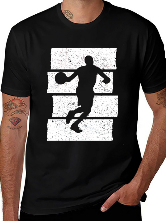 Basketball Silhouette Graphic Tee - Black