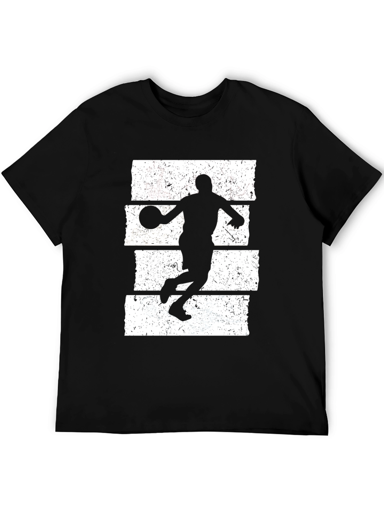 Basketball Silhouette Graphic Tee - Black