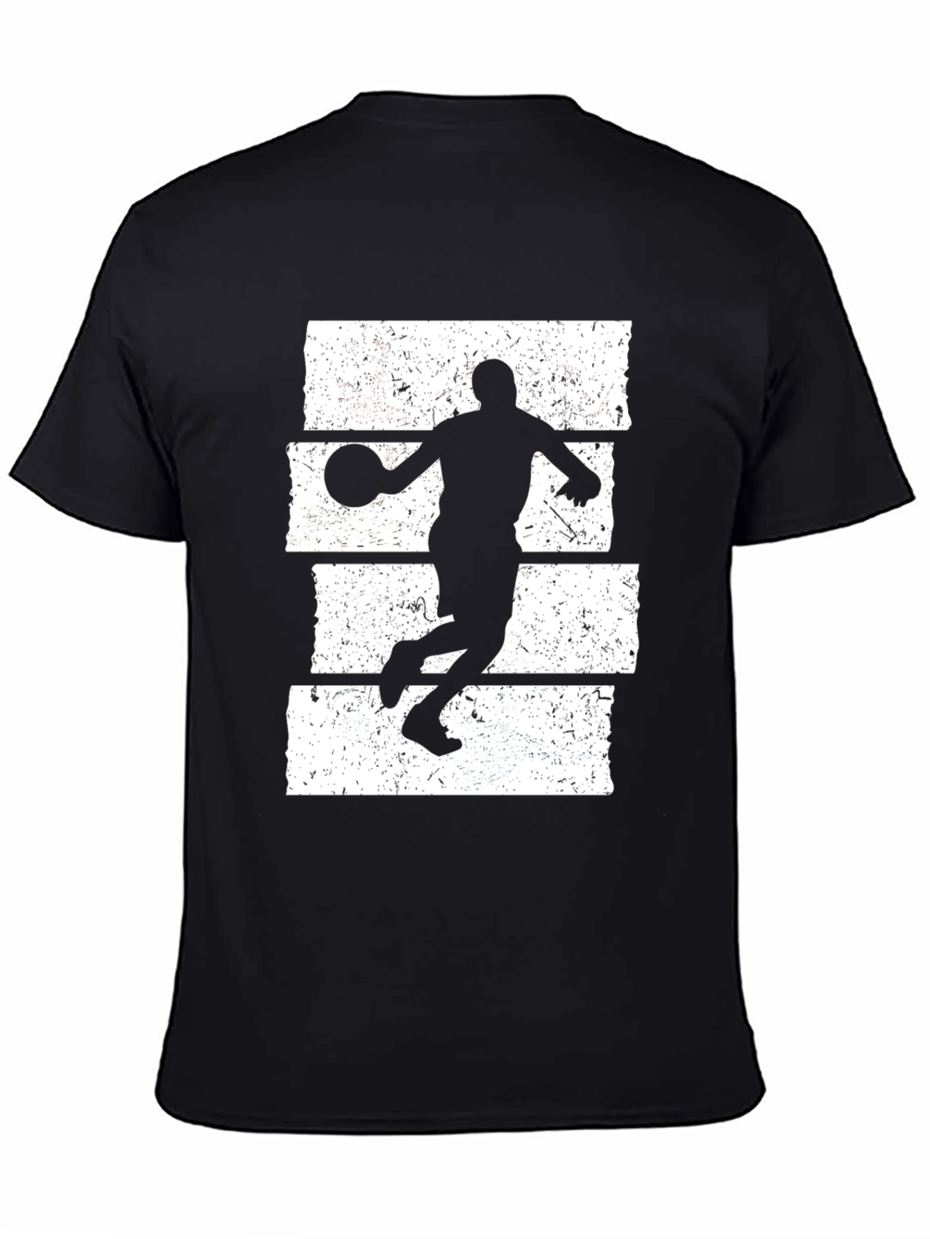 Basketball Silhouette Graphic Tee - Black