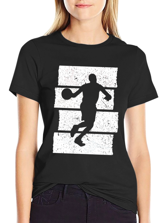 Basketball Silhouette Graphic Tee - Black