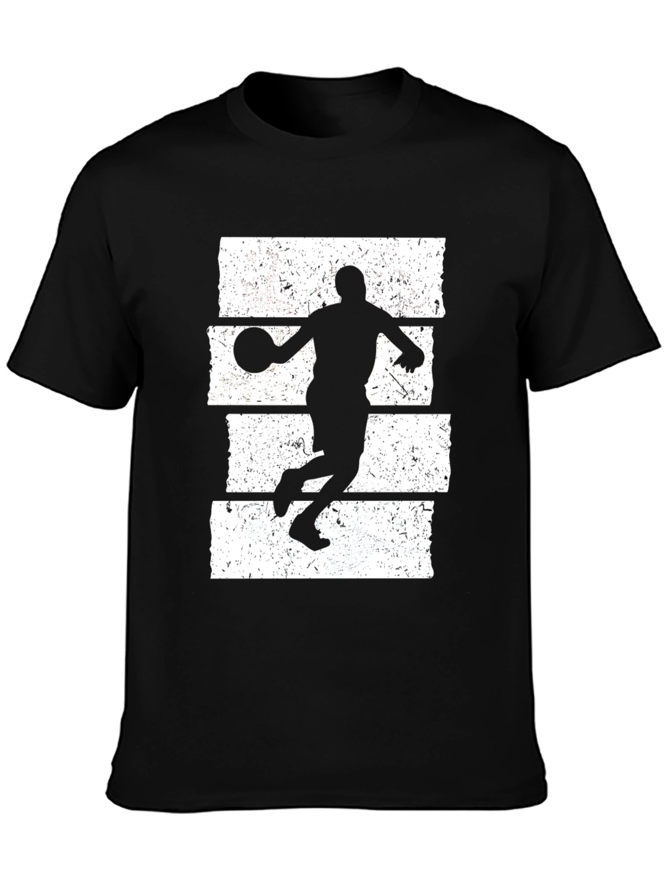 Basketball Silhouette Graphic Tee - Black