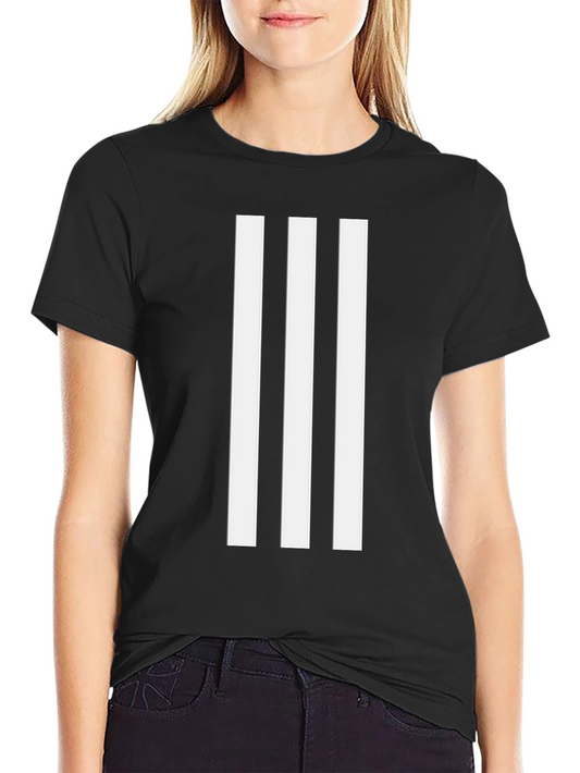 Mens Black Tee with White Stripes