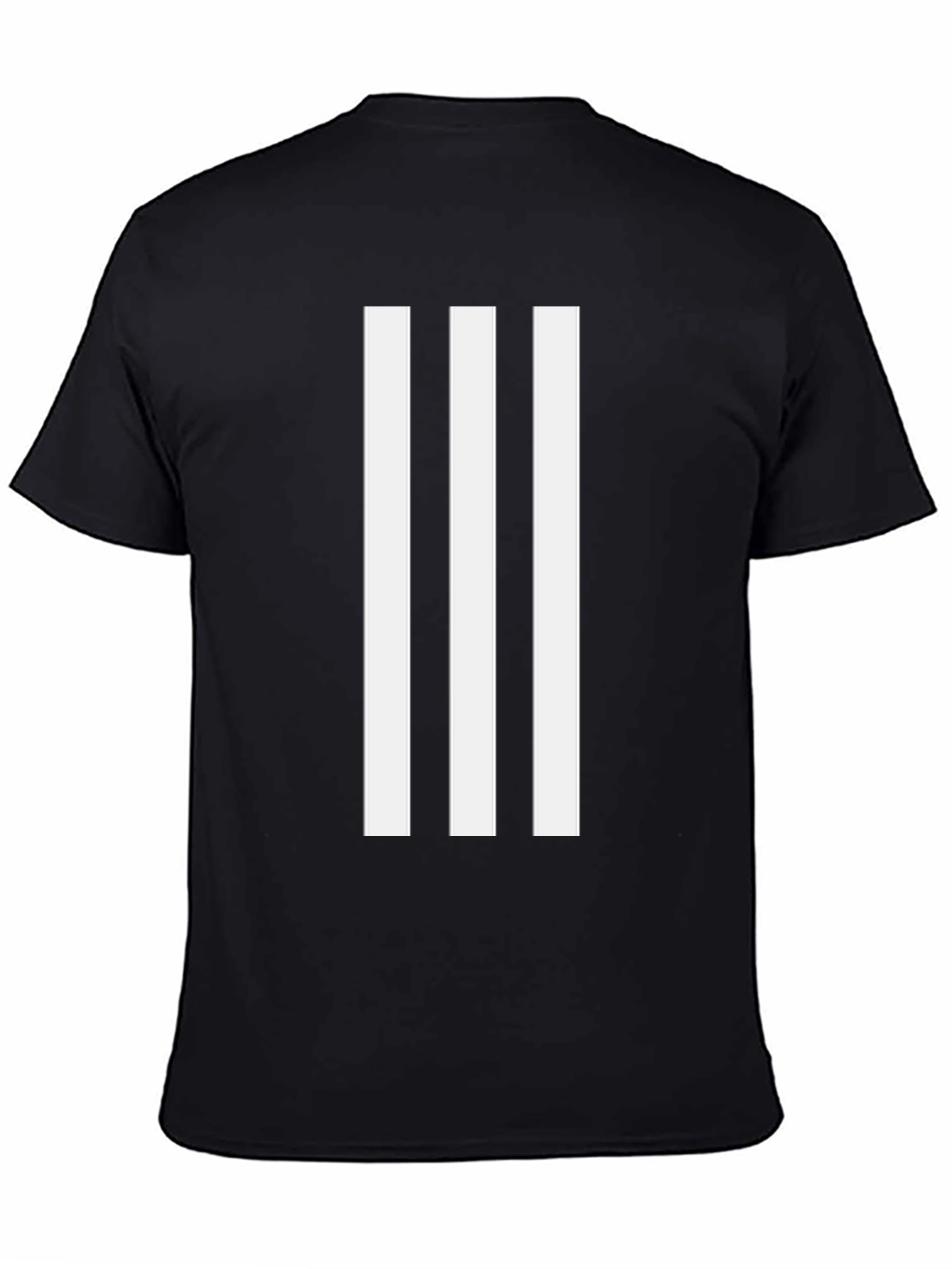 Mens Black Tee with White Stripes