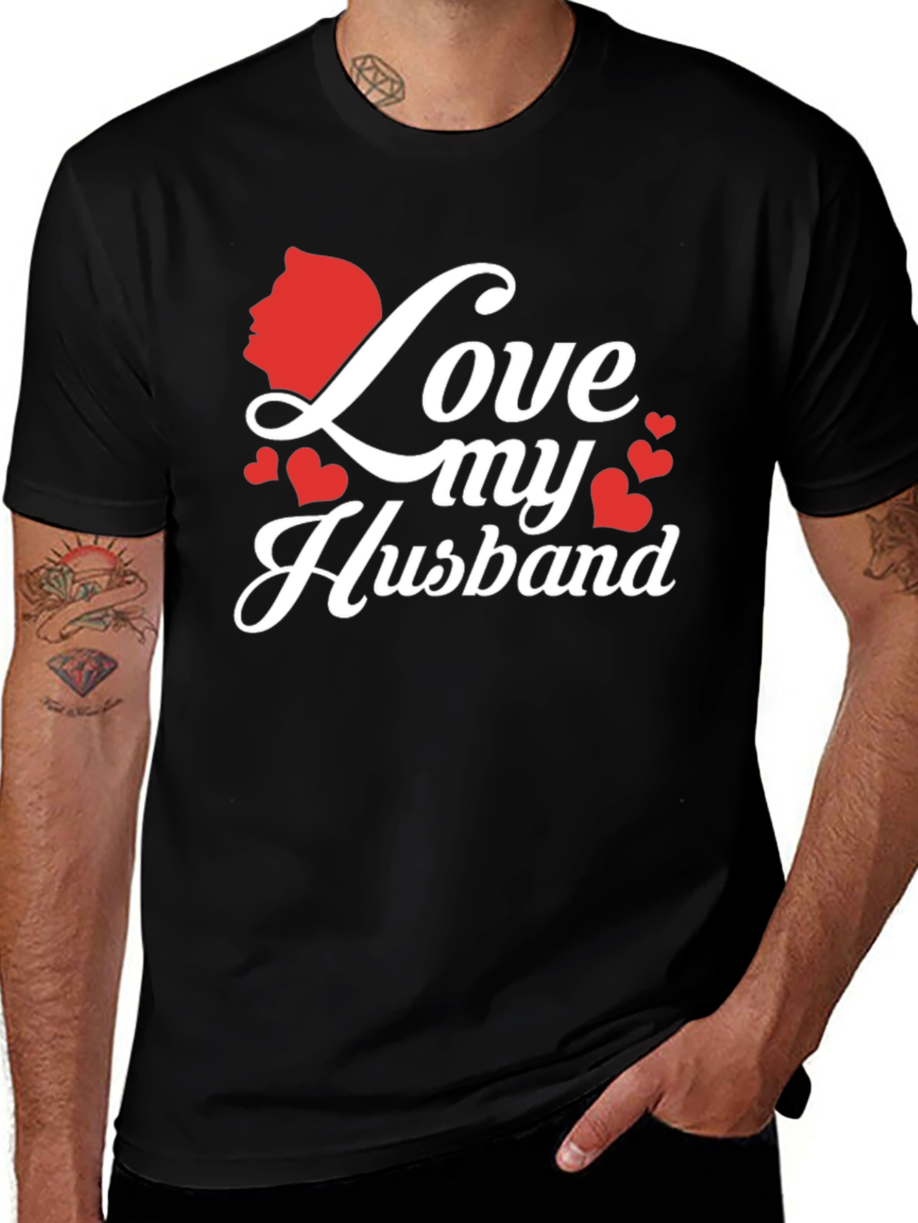 Love My Husband Graphic Tee - Black