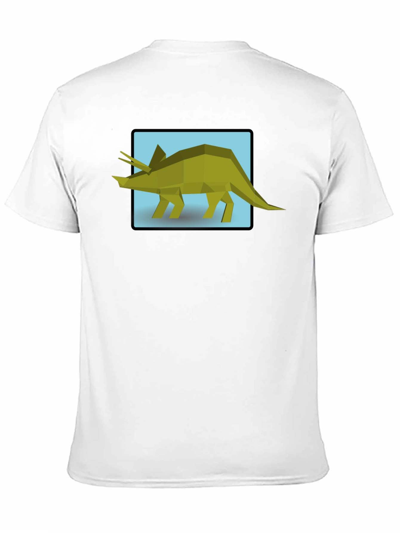 Geometric Triceratops Graphic Tee - Black