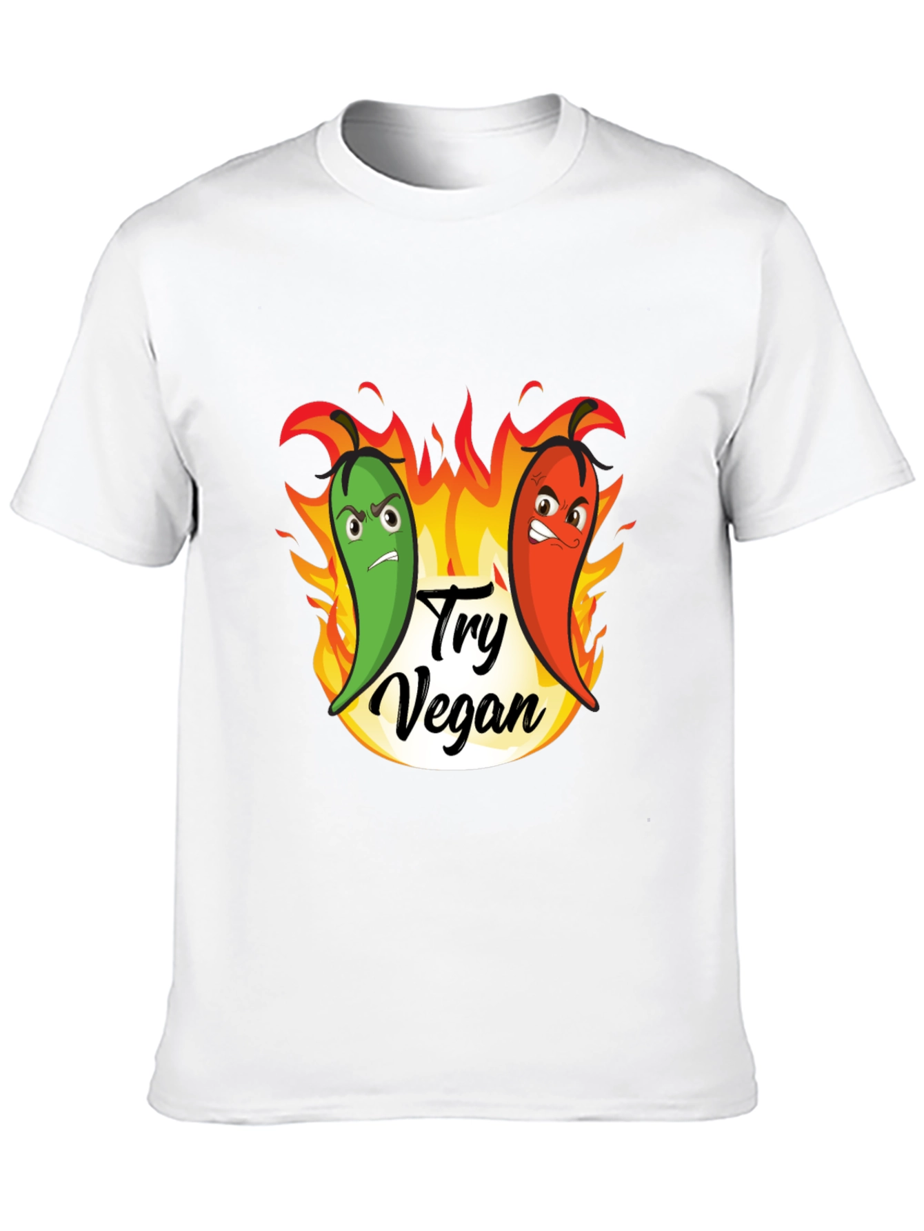 Try Vegan Hot Peppers Graphic T-Shirt