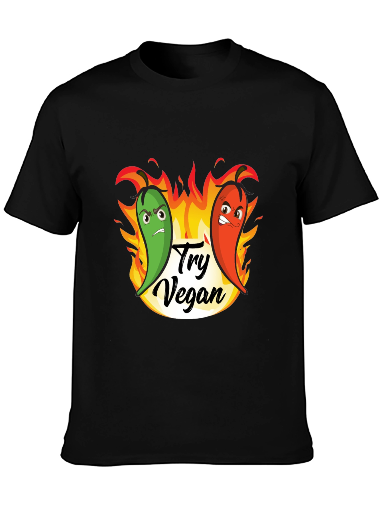 Try Vegan Hot Peppers Graphic T-Shirt