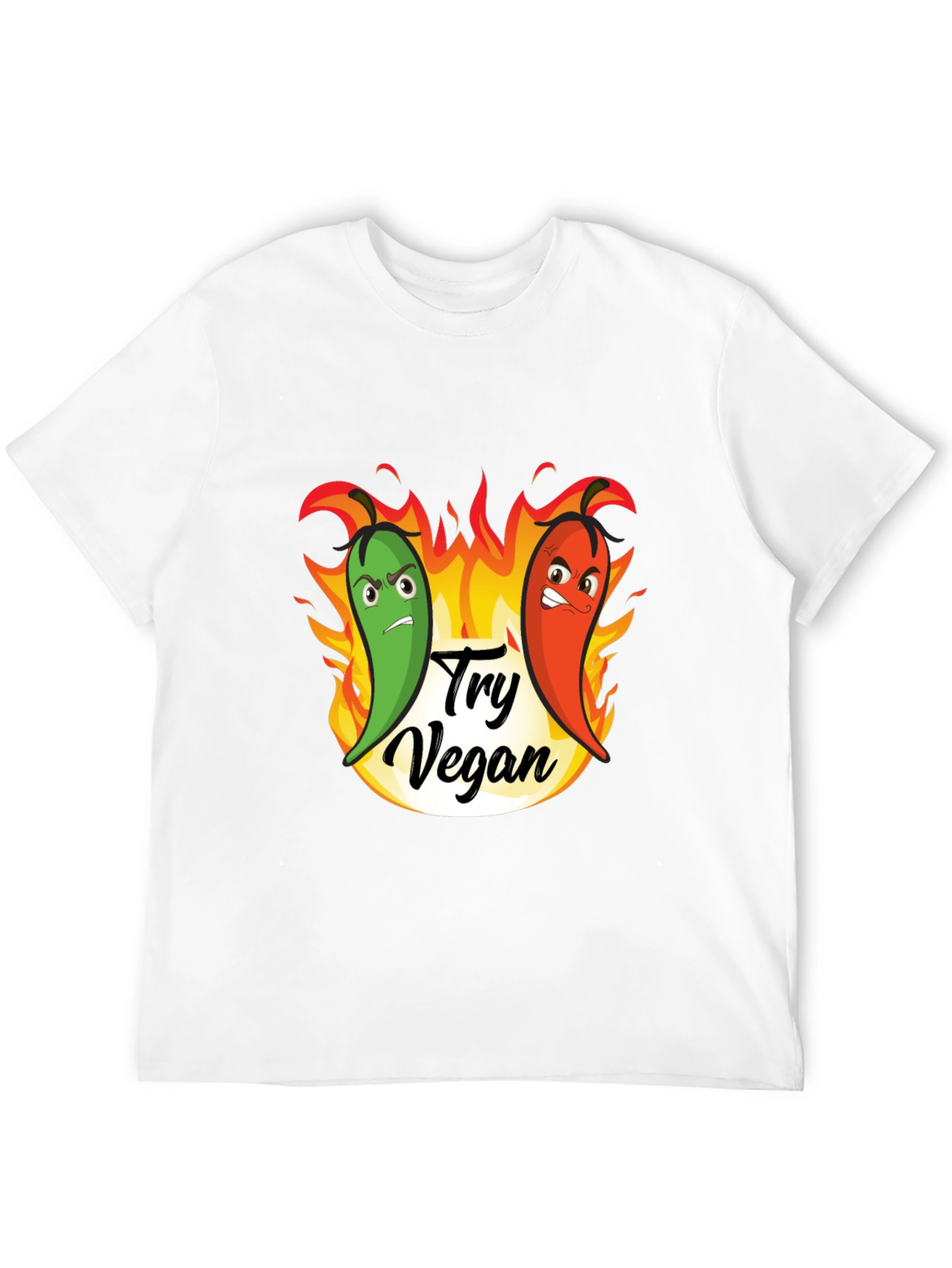 Try Vegan Hot Peppers Graphic T-Shirt
