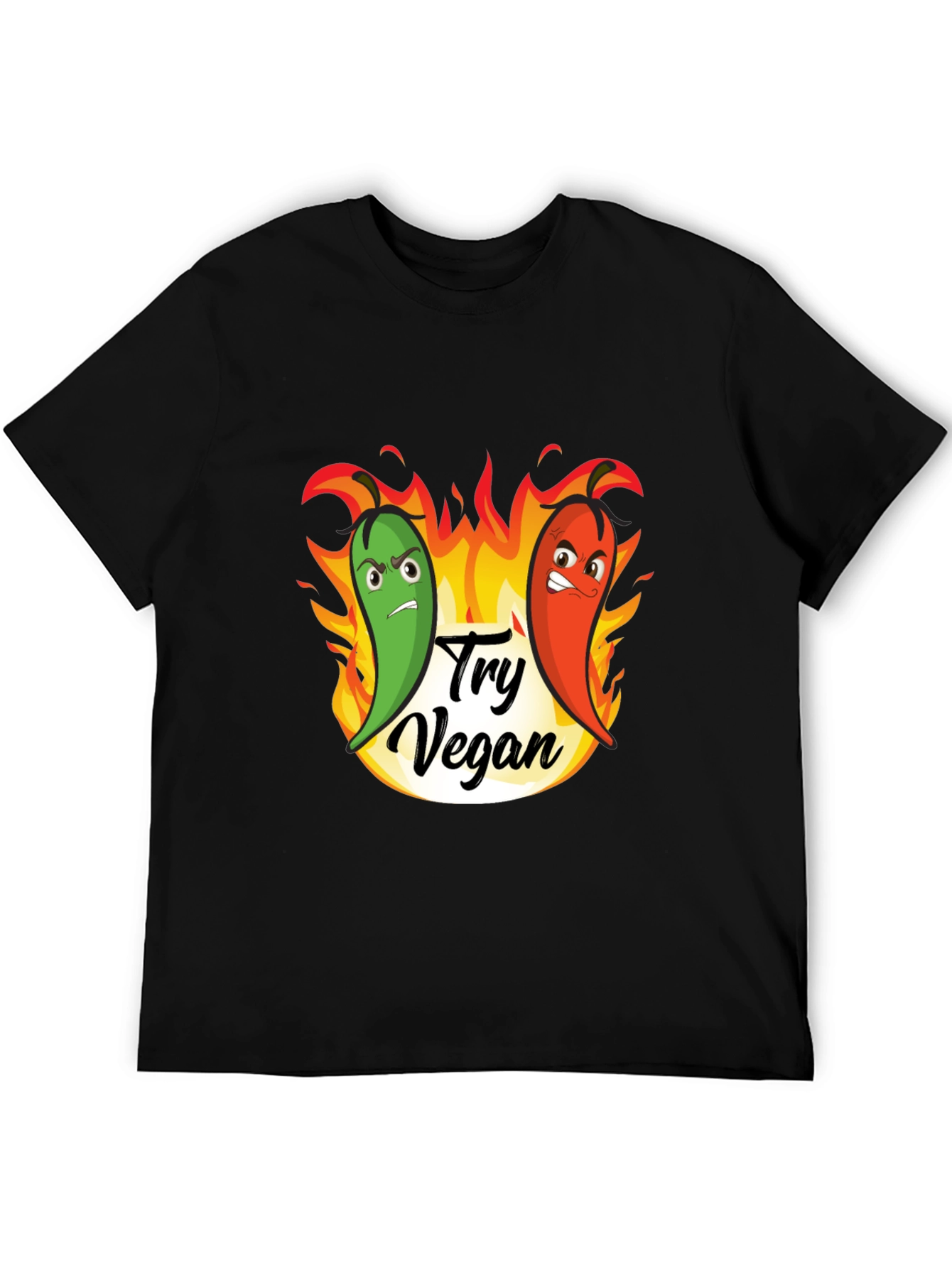 Try Vegan Hot Peppers Graphic T-Shirt