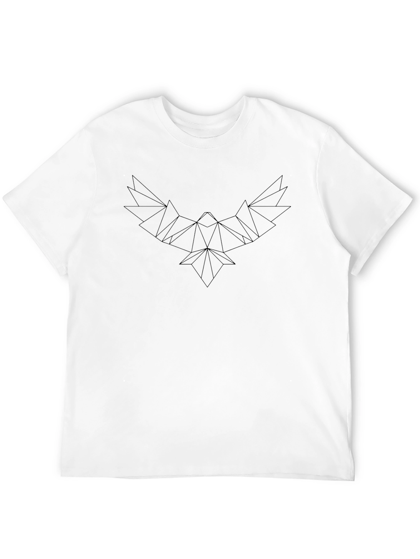 Geometric Bird Graphic Tee - Modern Black T-Shirt