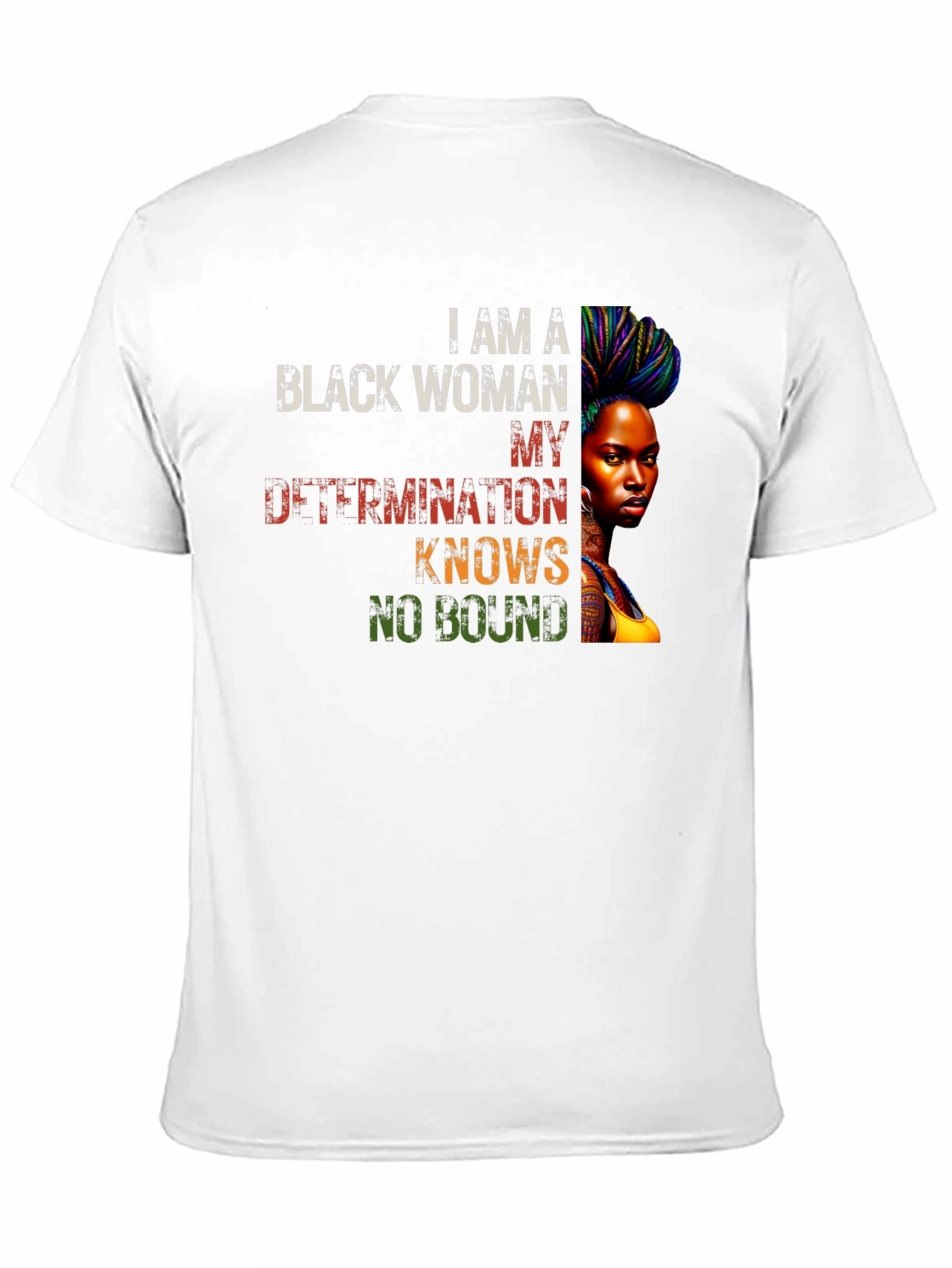 Empowered Black Woman T-Shirt - Determination Knows No Bound