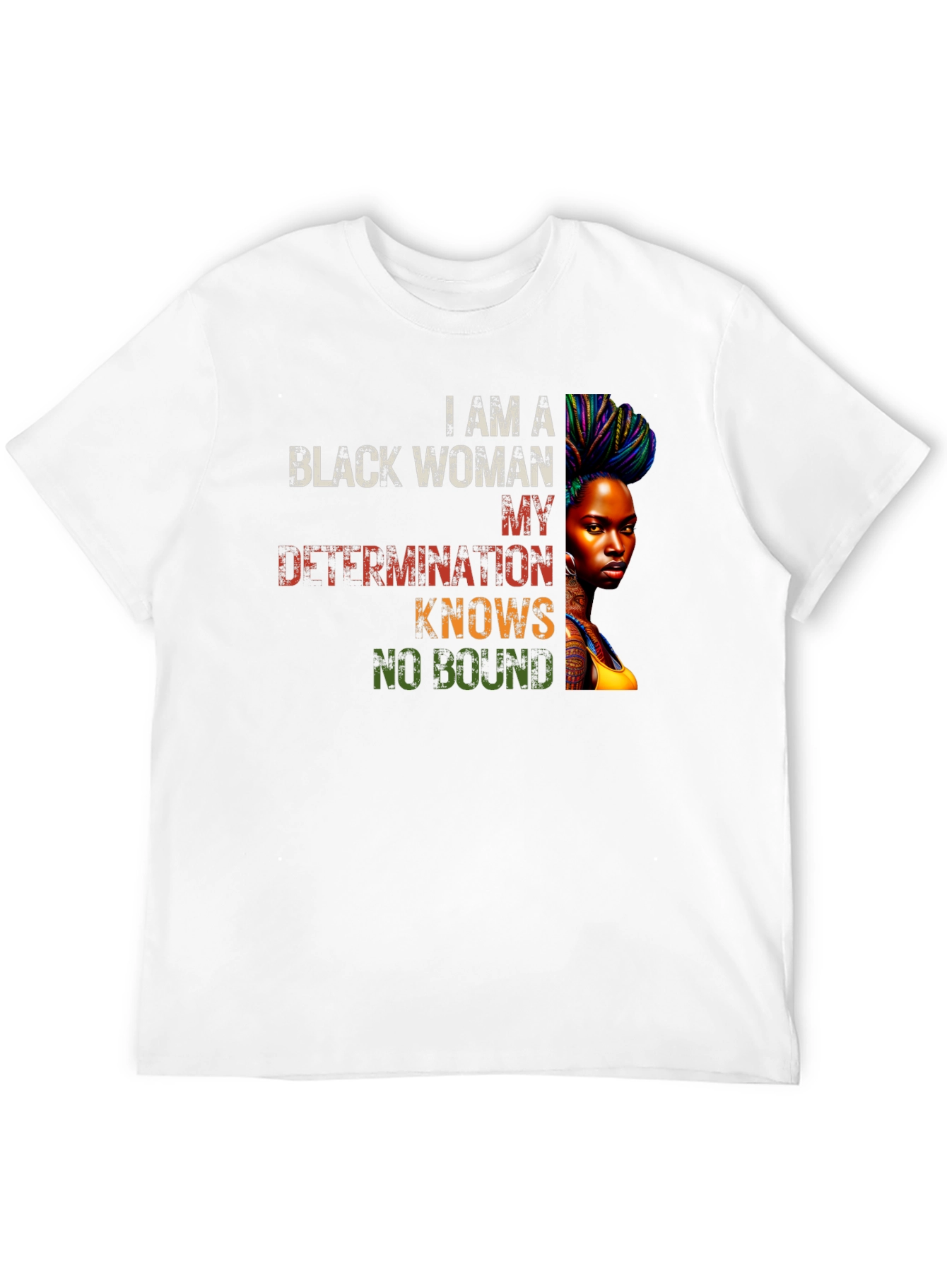 Empowered Black Woman T-Shirt - Determination Knows No Bound