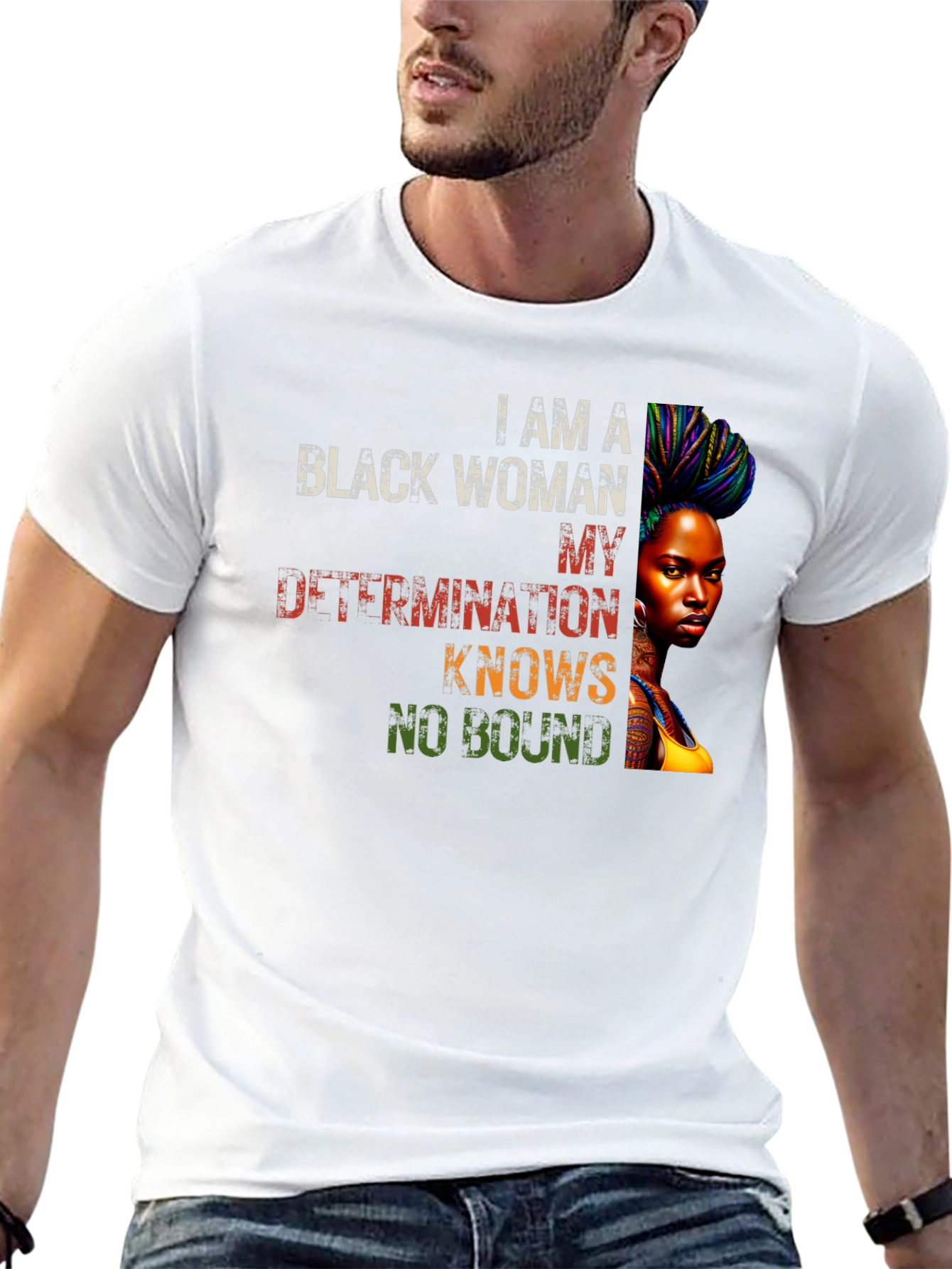 Empowered Black Woman T-Shirt - Determination Knows No Bound
