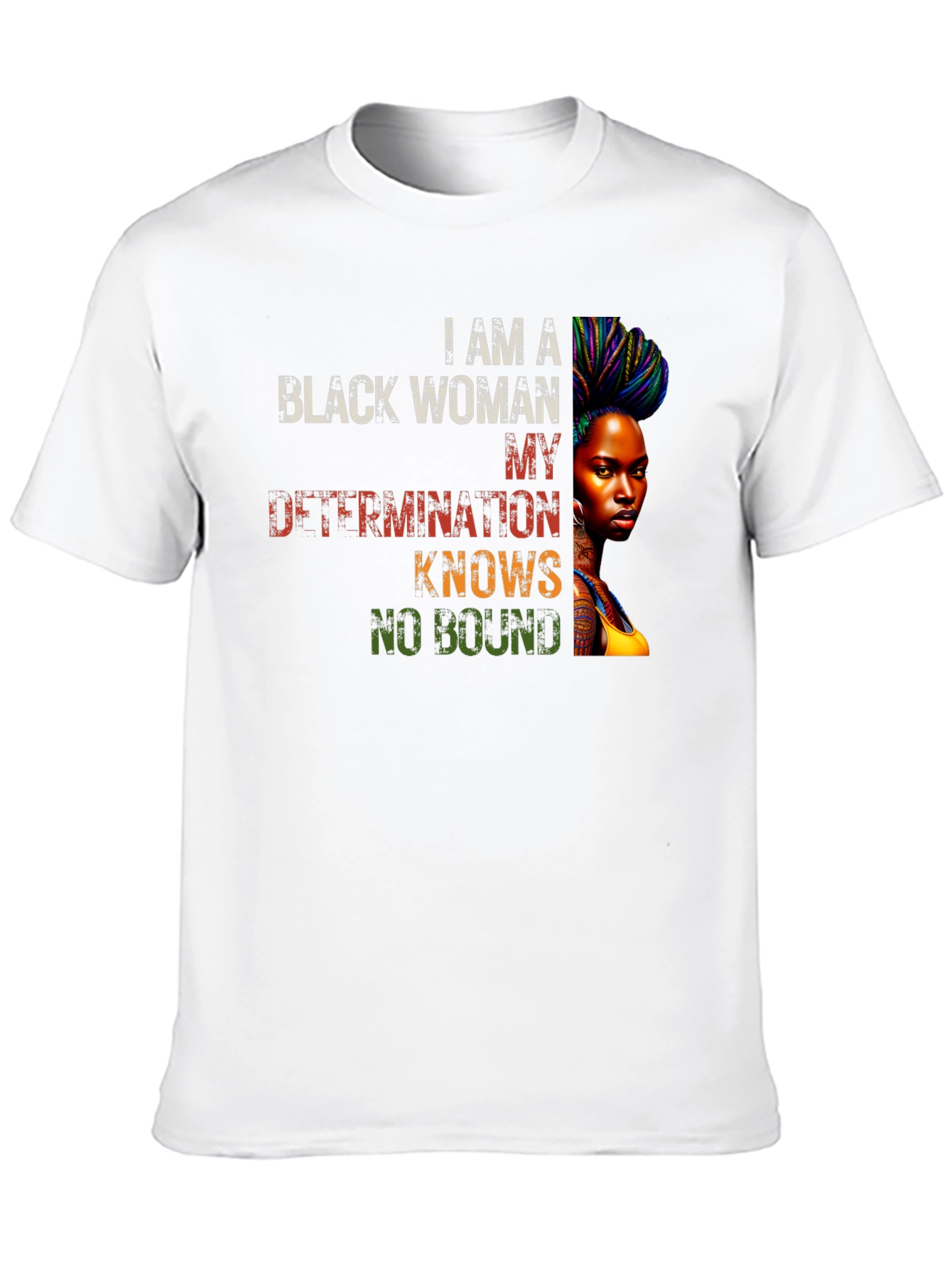 Empowered Black Woman T-Shirt - Determination Knows No Bound