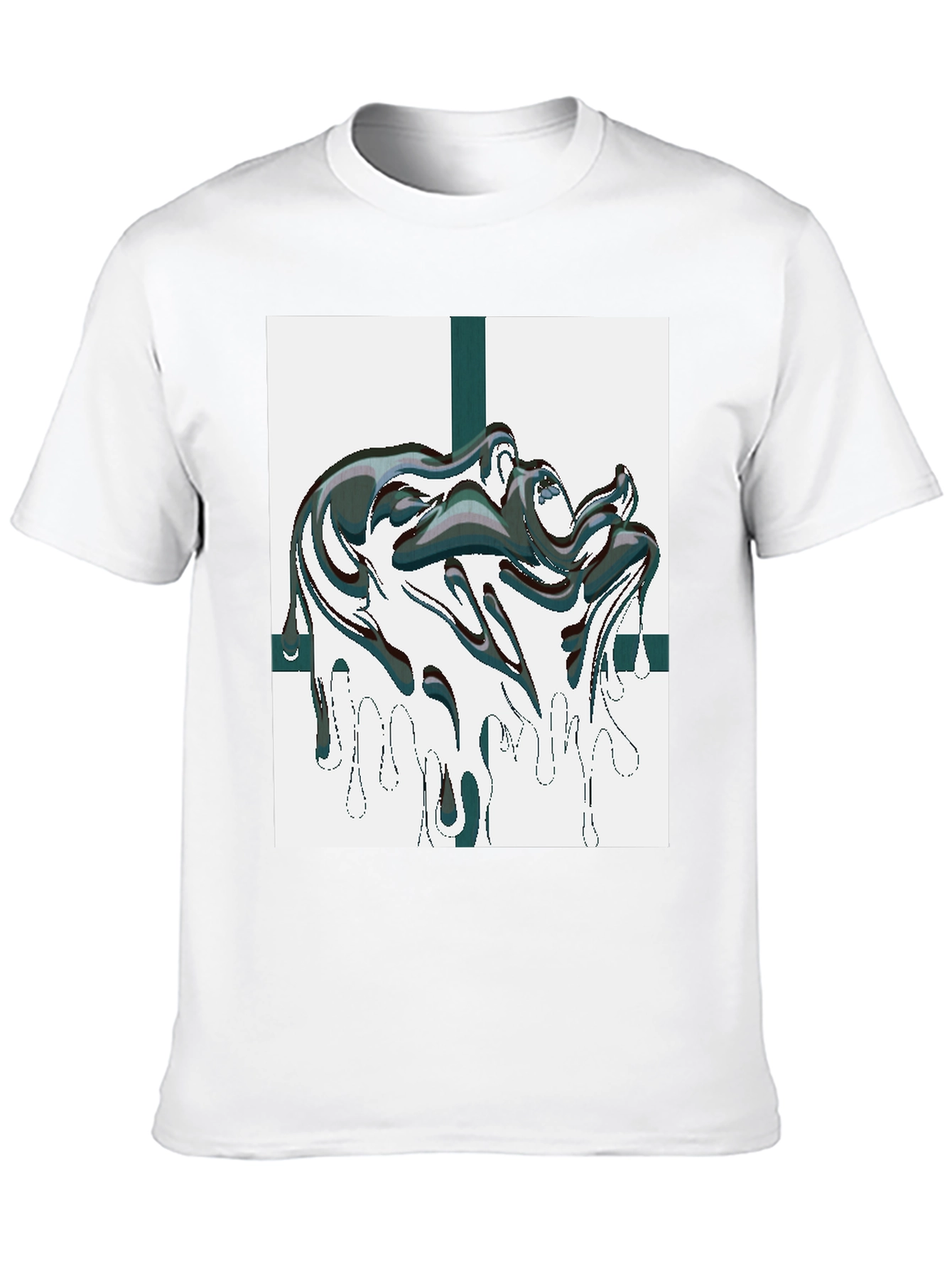Abstract Drip Graphic Black Tee
