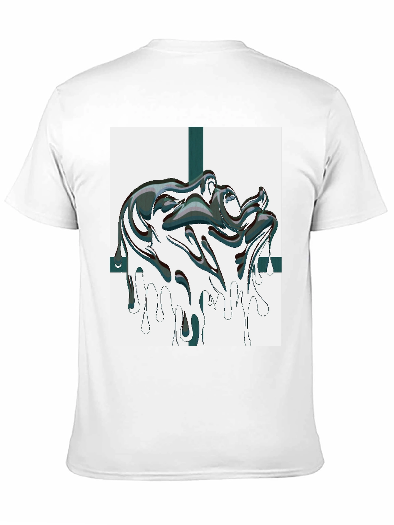 Abstract Drip Graphic Black Tee