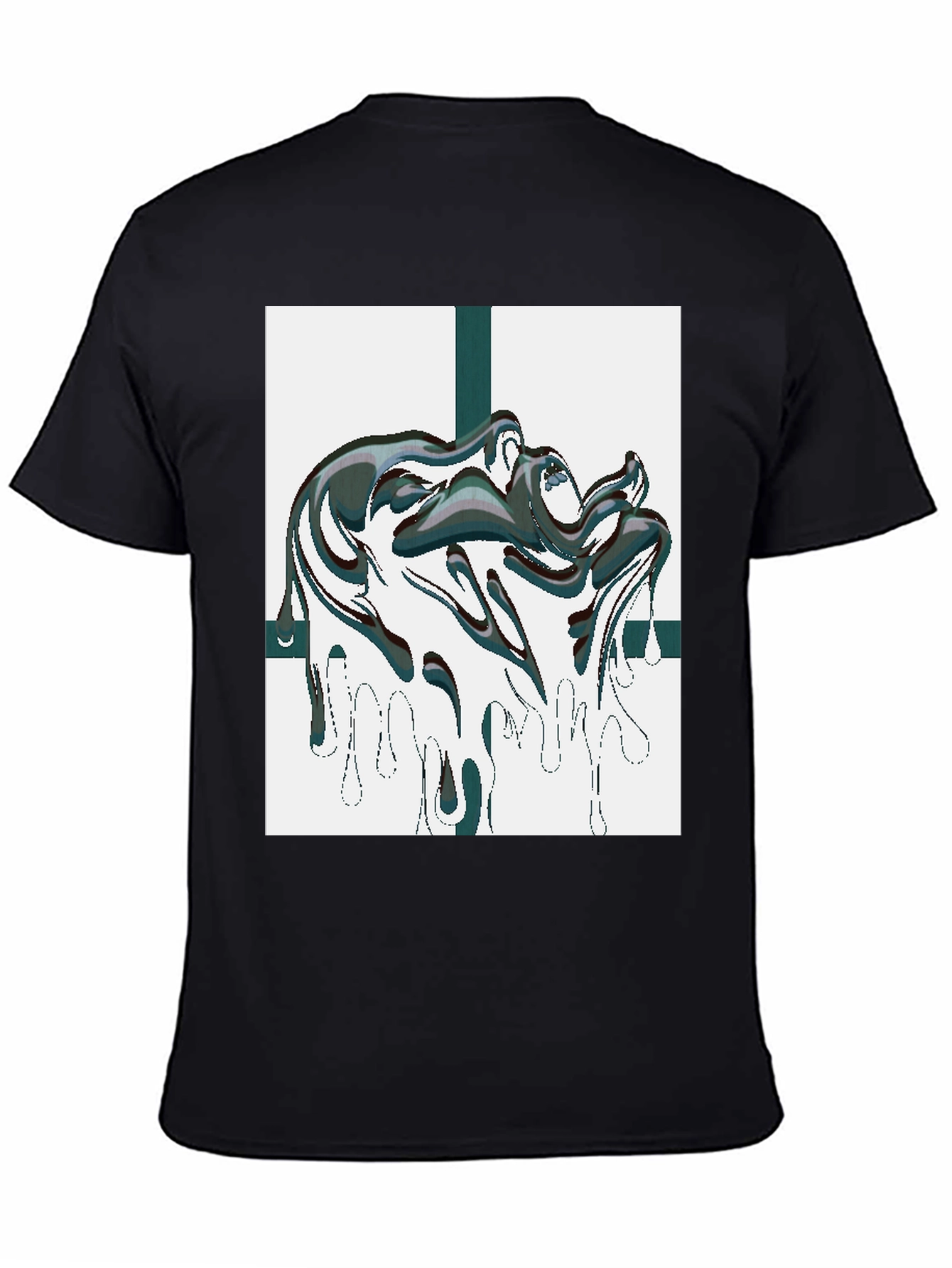 Abstract Drip Graphic Black Tee
