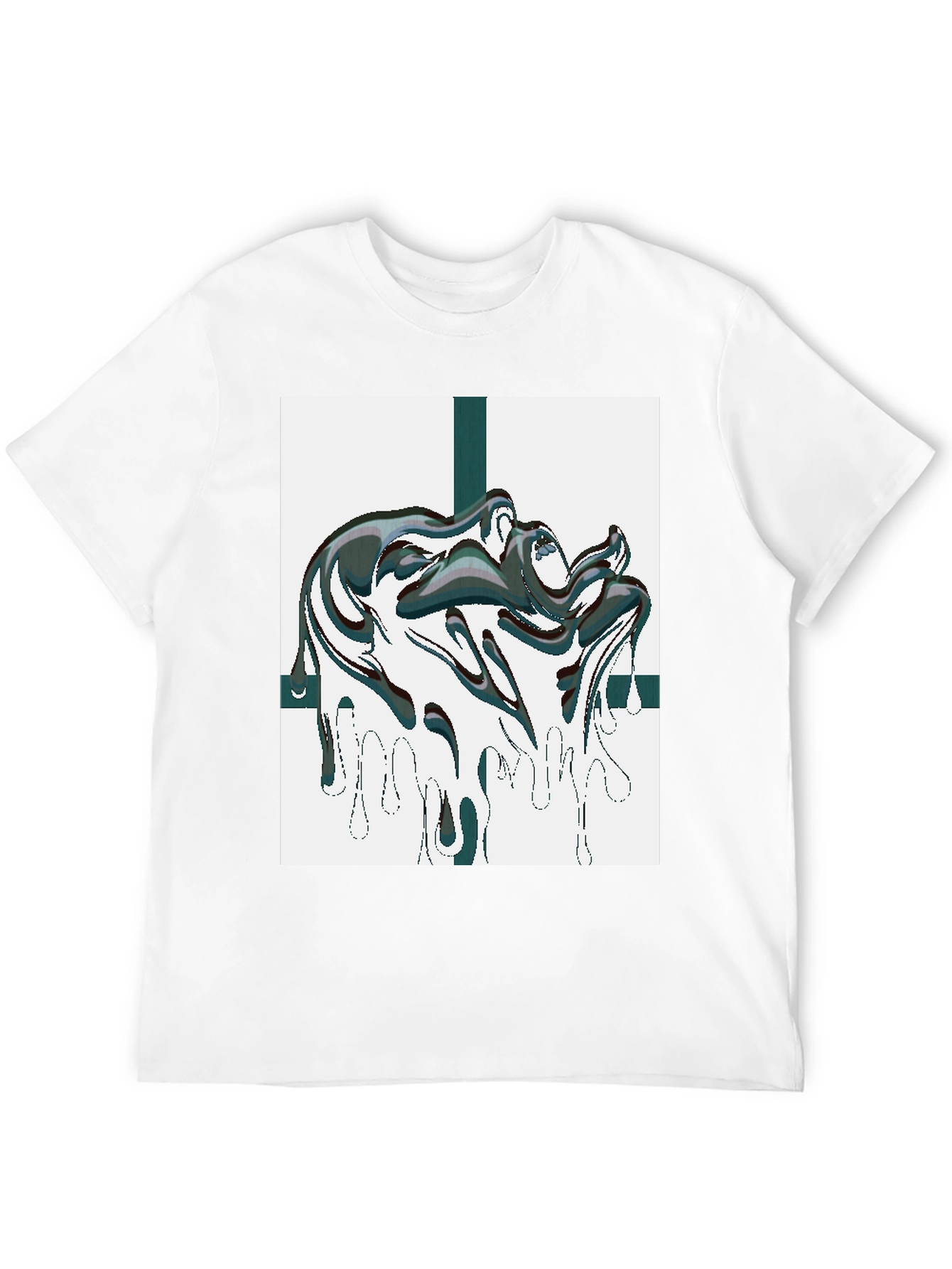 Abstract Drip Graphic Black Tee