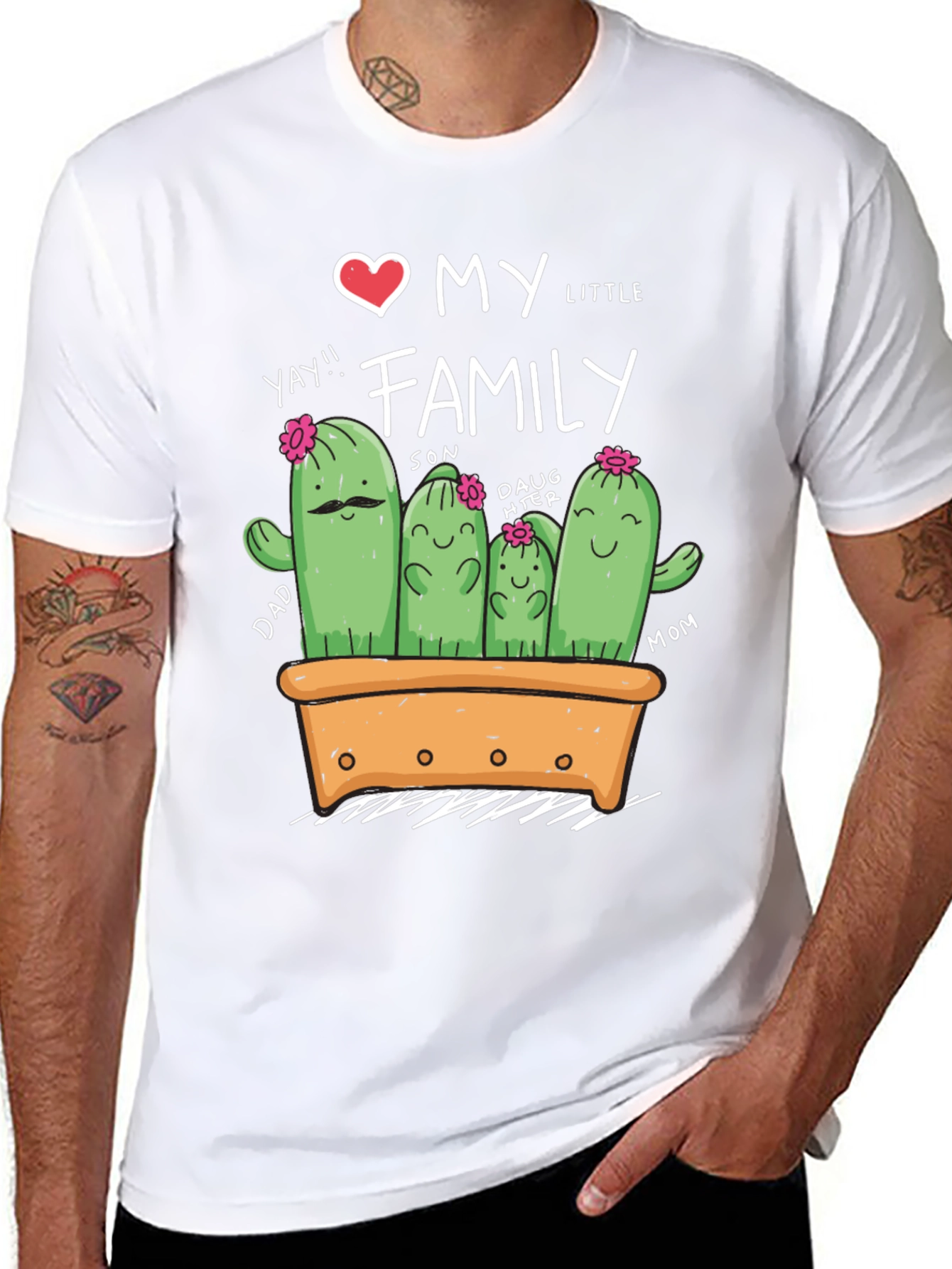 Cute Cactus Family T-Shirt - Dad Mom Son Daughter