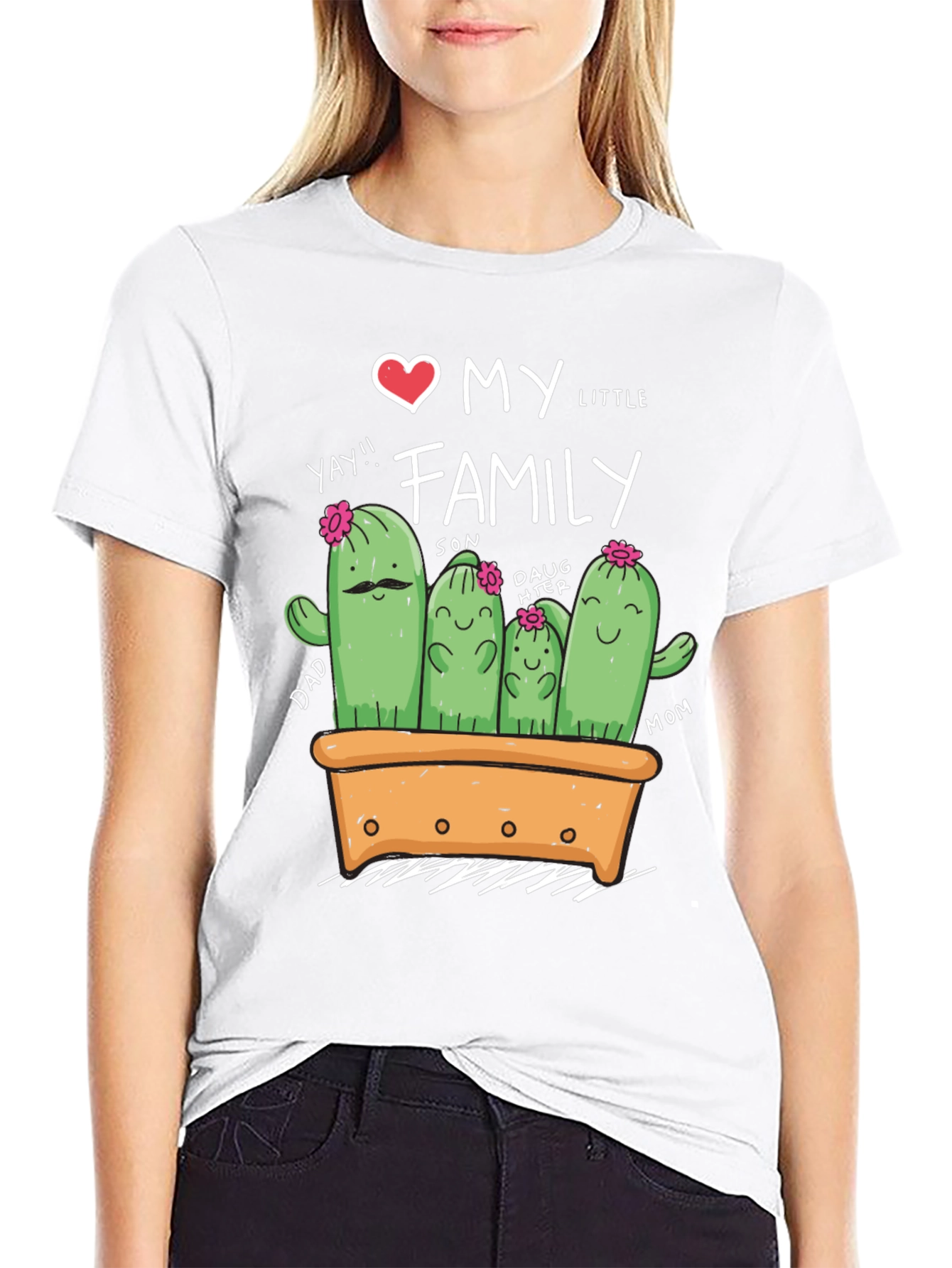 Cute Cactus Family T-Shirt - Dad Mom Son Daughter