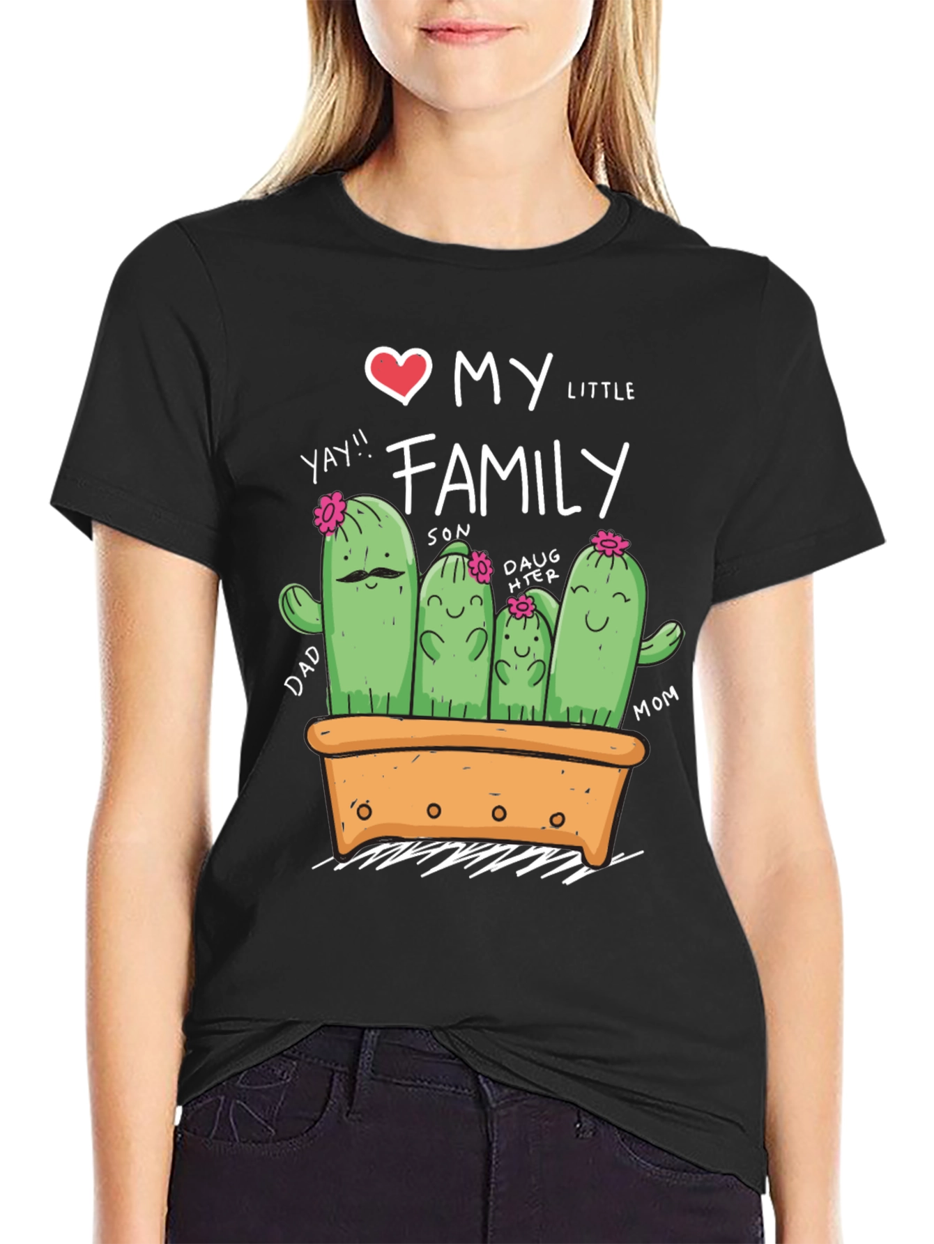 Cute Cactus Family T-Shirt - Dad Mom Son Daughter