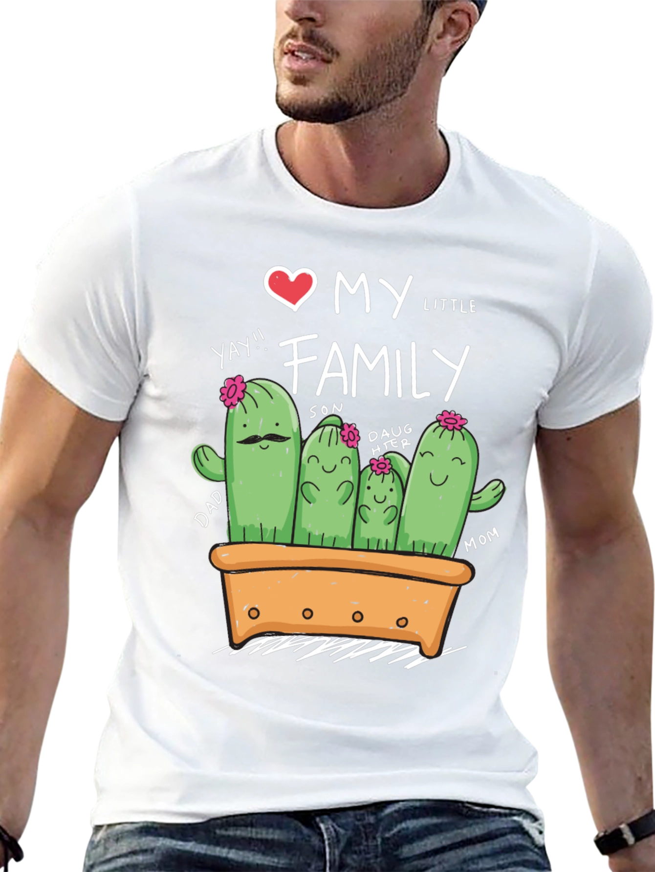 Cute Cactus Family T-Shirt - Dad Mom Son Daughter