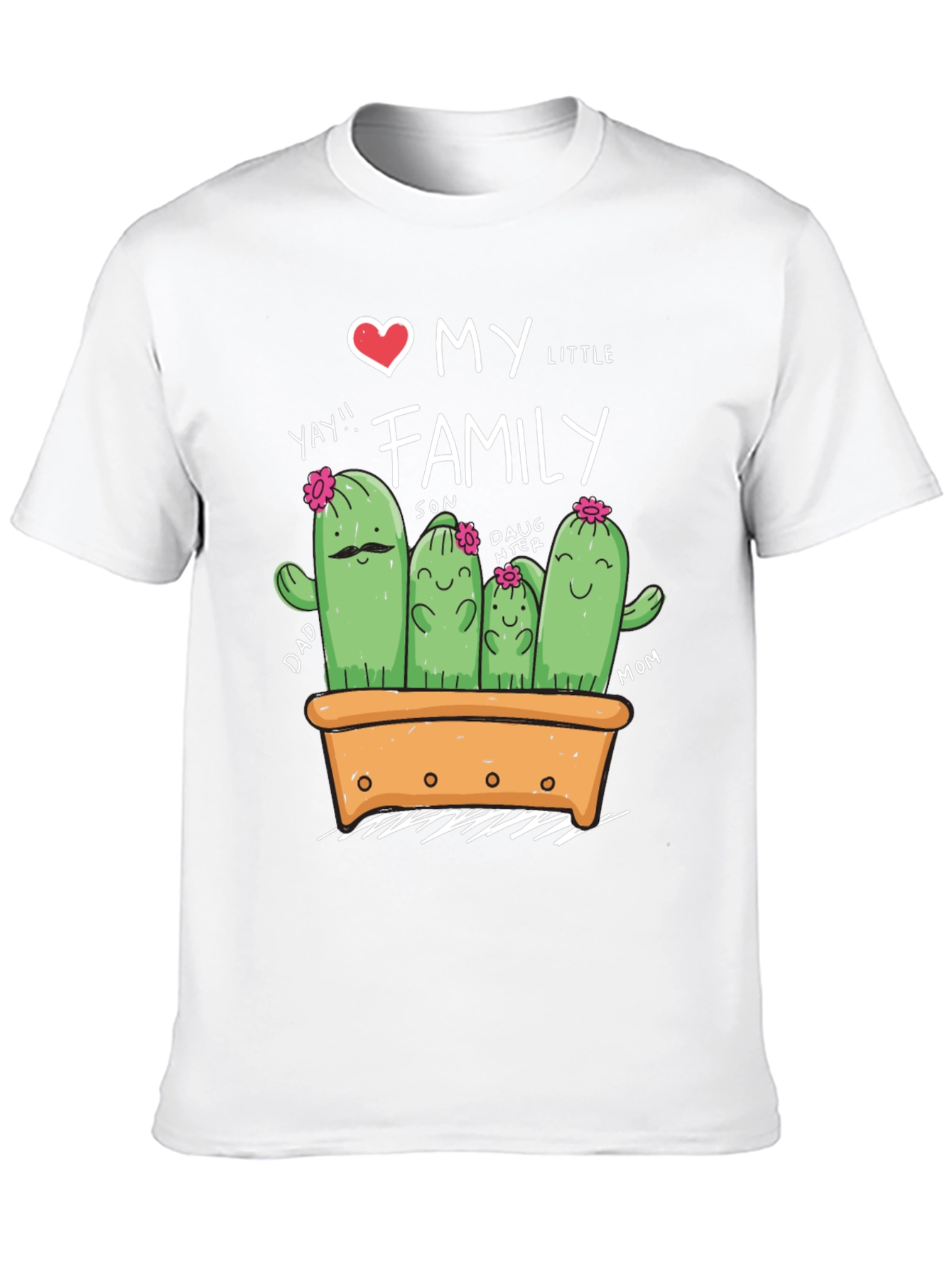 Cute Cactus Family T-Shirt - Dad Mom Son Daughter