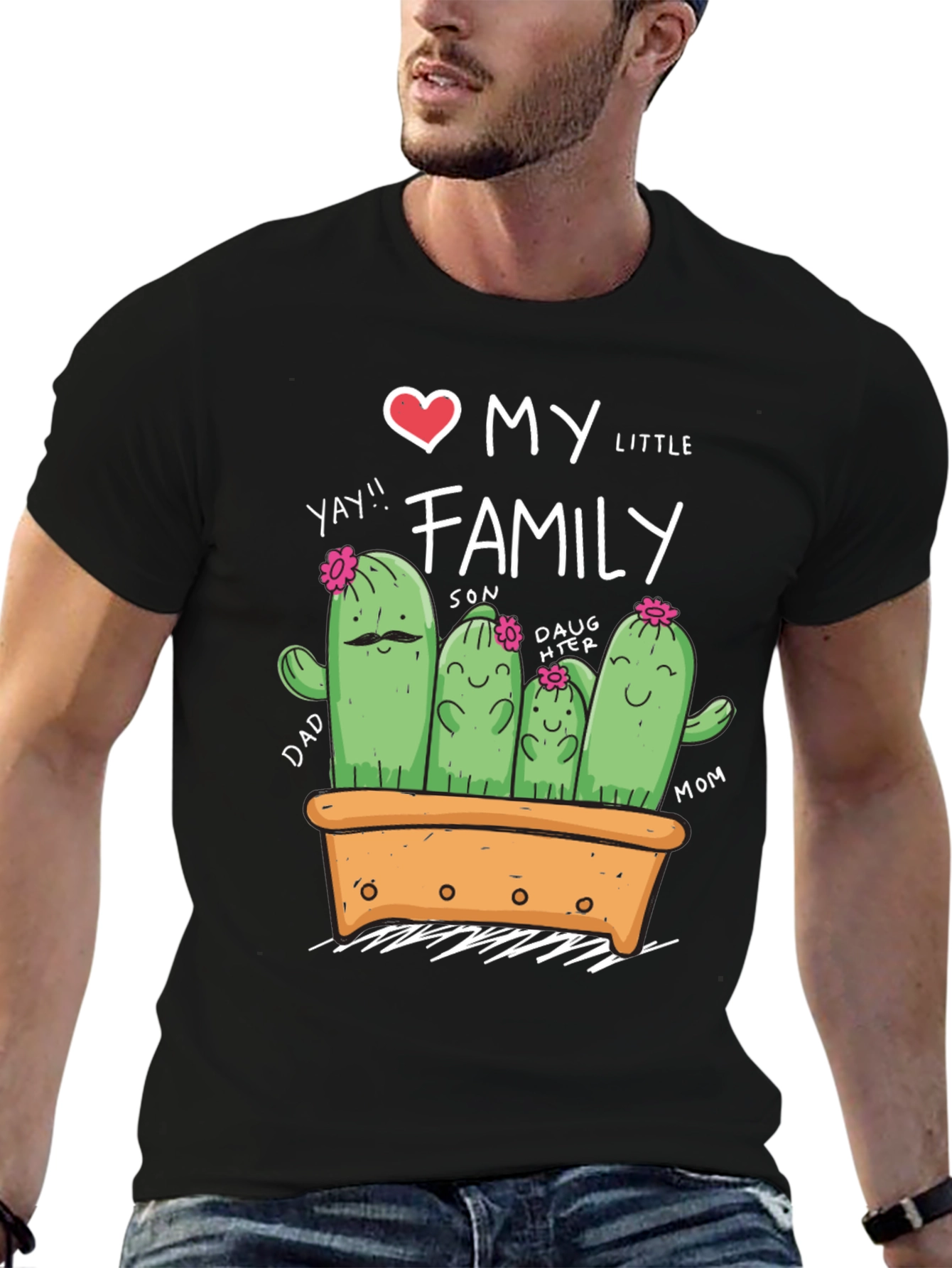 Cute Cactus Family T-Shirt - Dad Mom Son Daughter