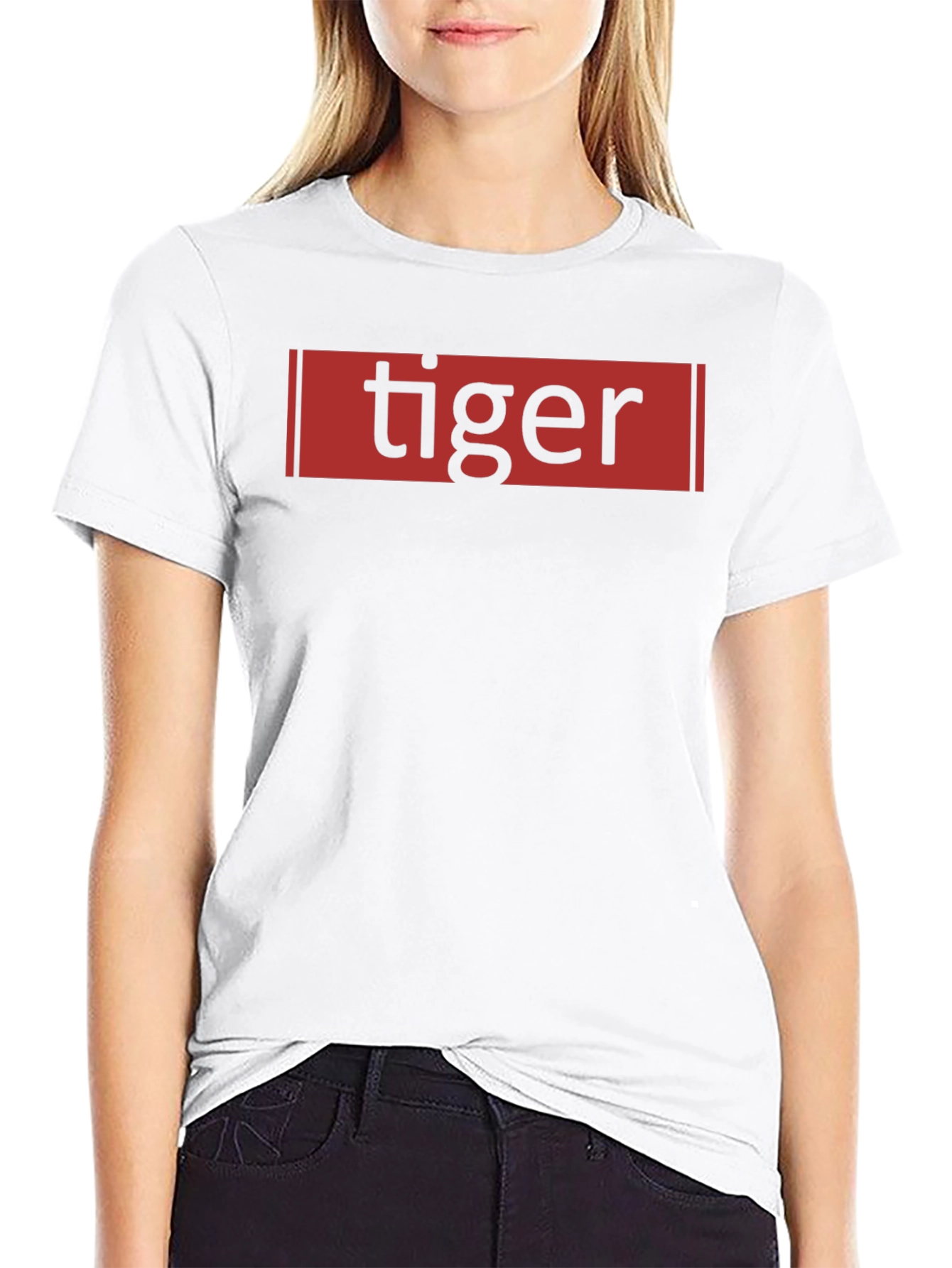 Tiger Graphic Print Crew Neck Black T-Shirt